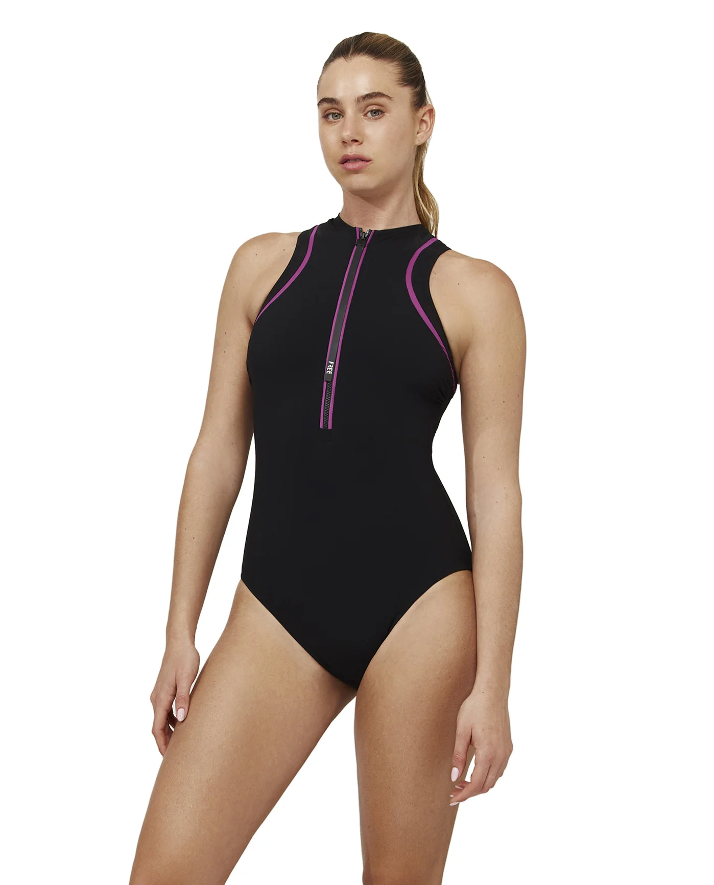 Duke High Neck Front Zip One Piece