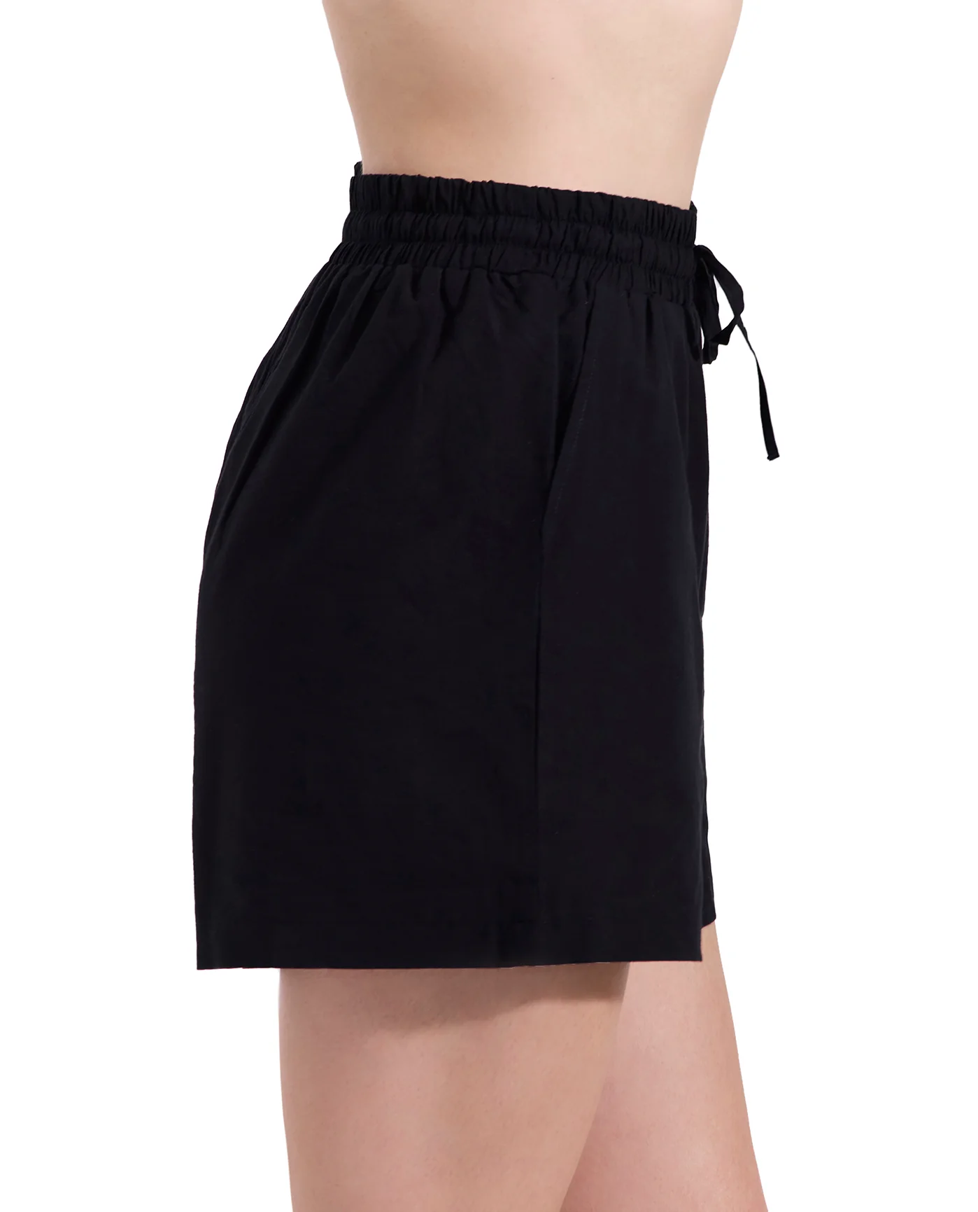 Amalfi Lace Drawstring Short Cover-Up-Black - Image 3