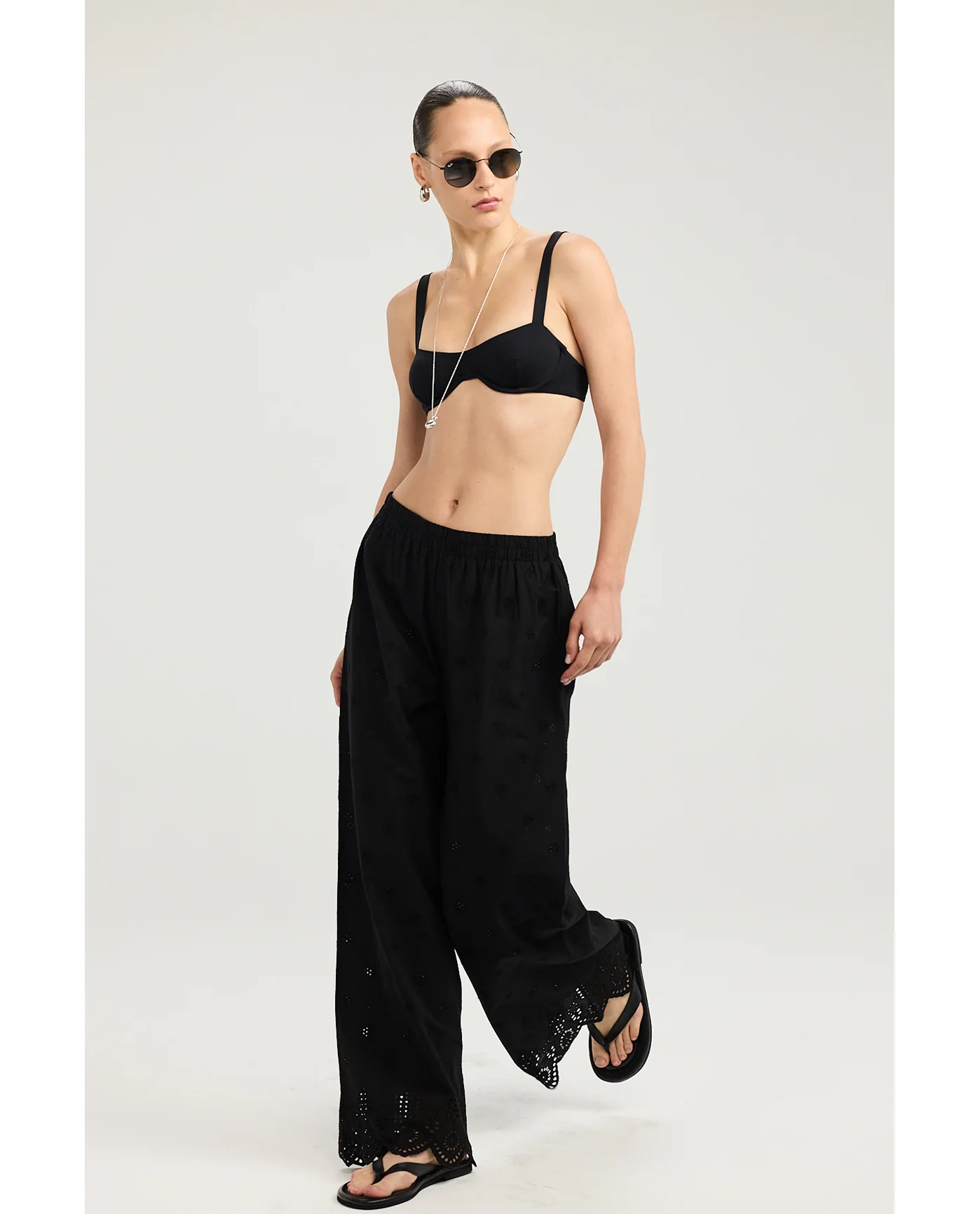 Giselle Guipure Lace Pant -Black - Image 3