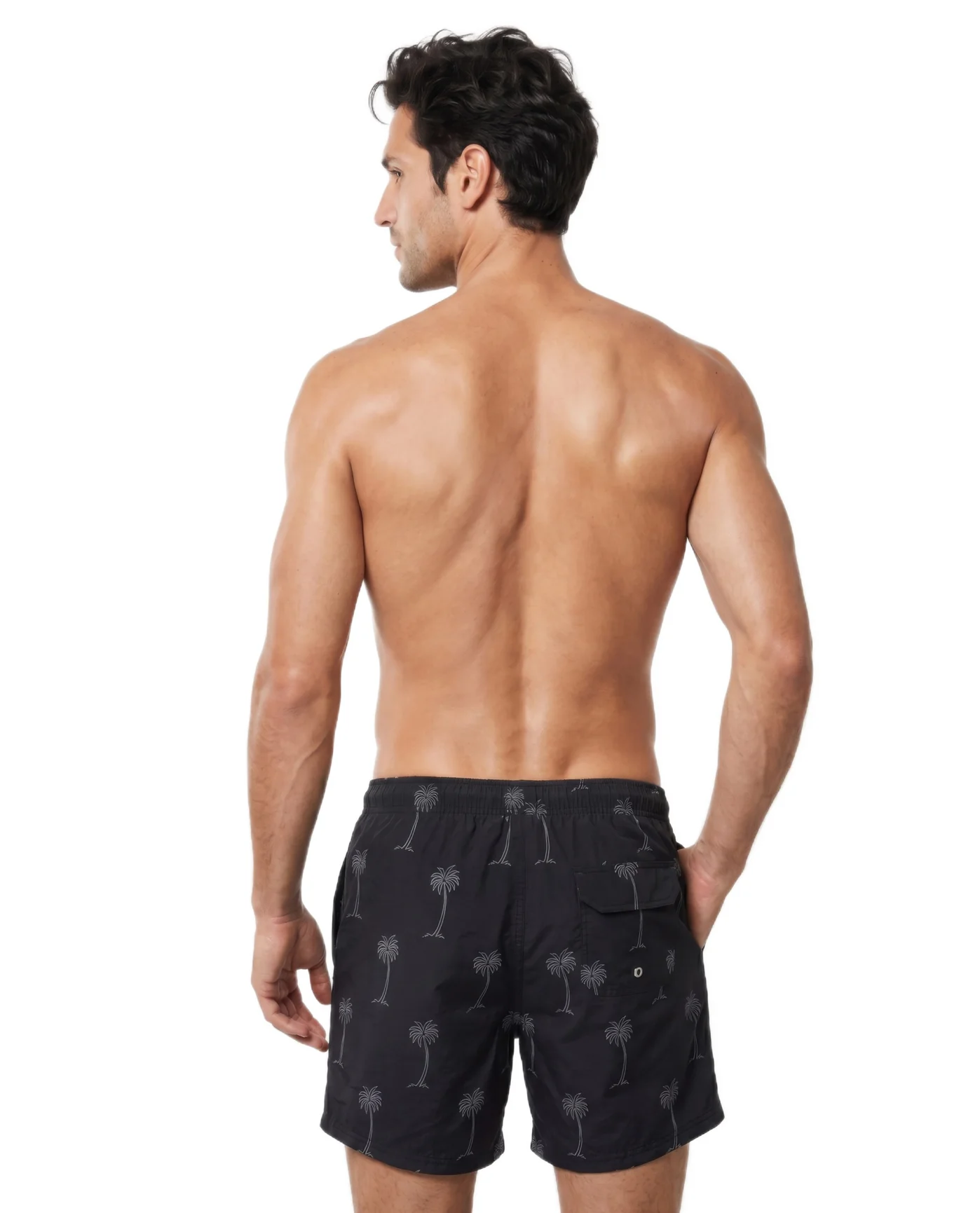 Beach Bound 5" Swim Trunks-Blk/wh - Image 2