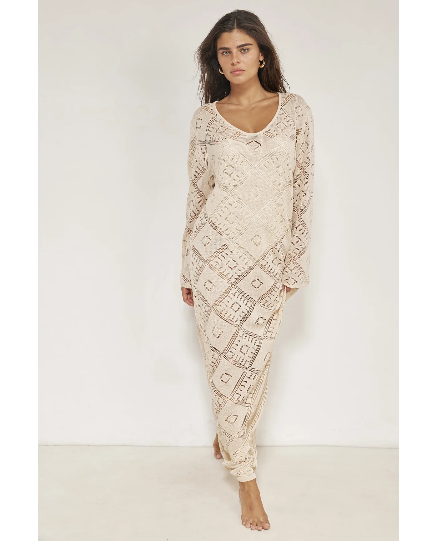 Belinda Maxi Dress Cover-Up-Sand - Image 3