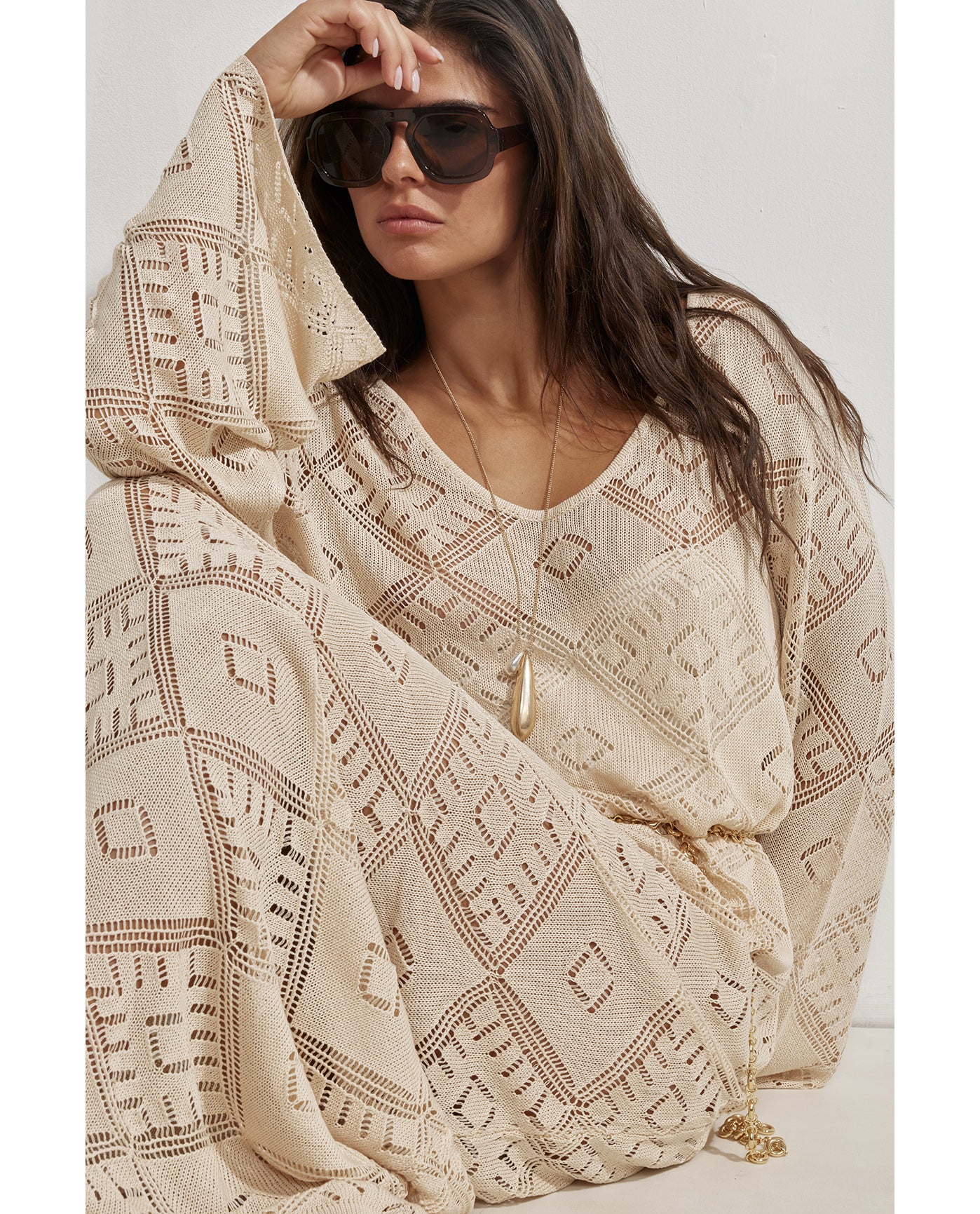 Belinda Maxi Dress Cover-Up-Sand - Image 5