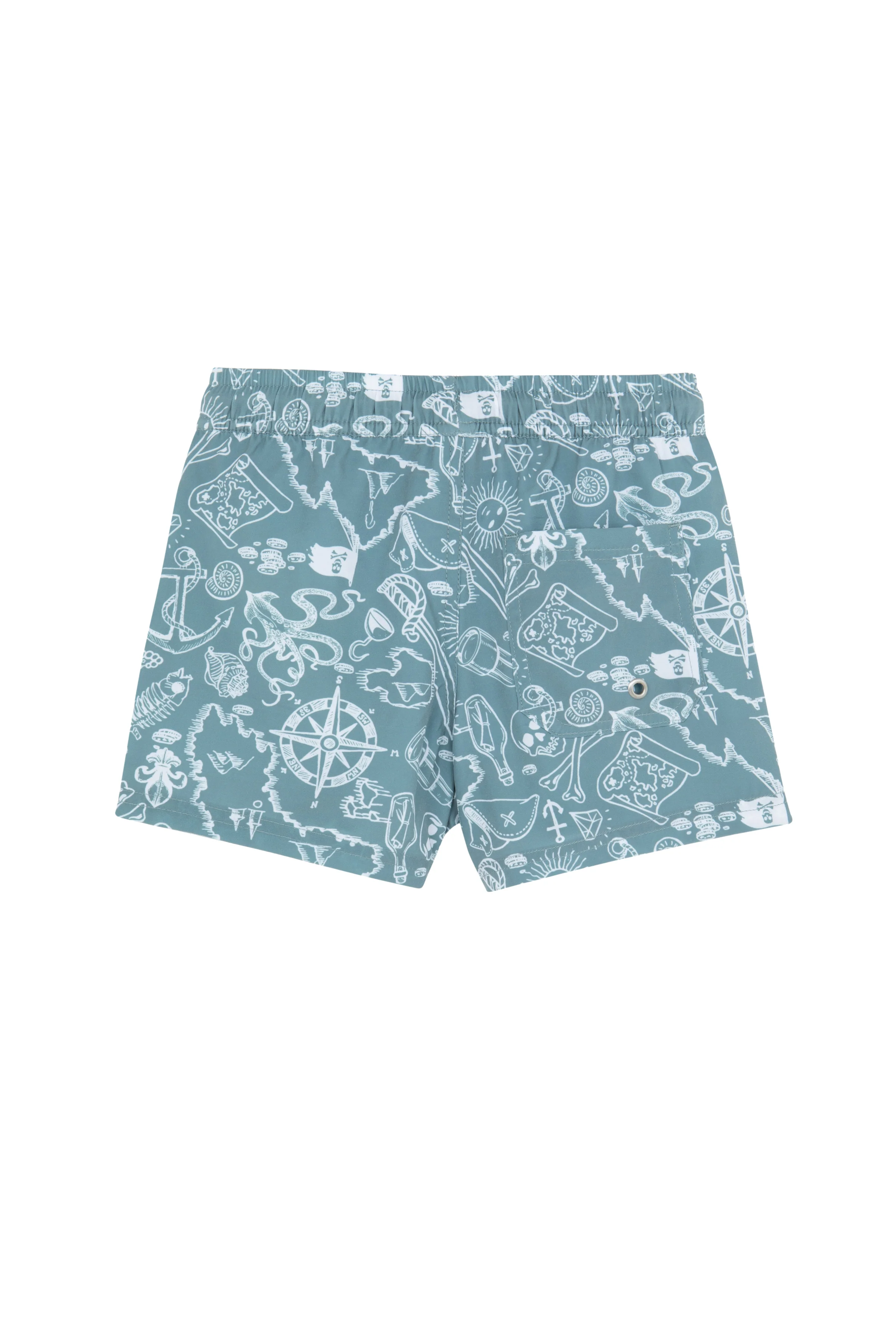 Boys 2 Match Drawstring Swim Shorts-Multi/grn - Image 2