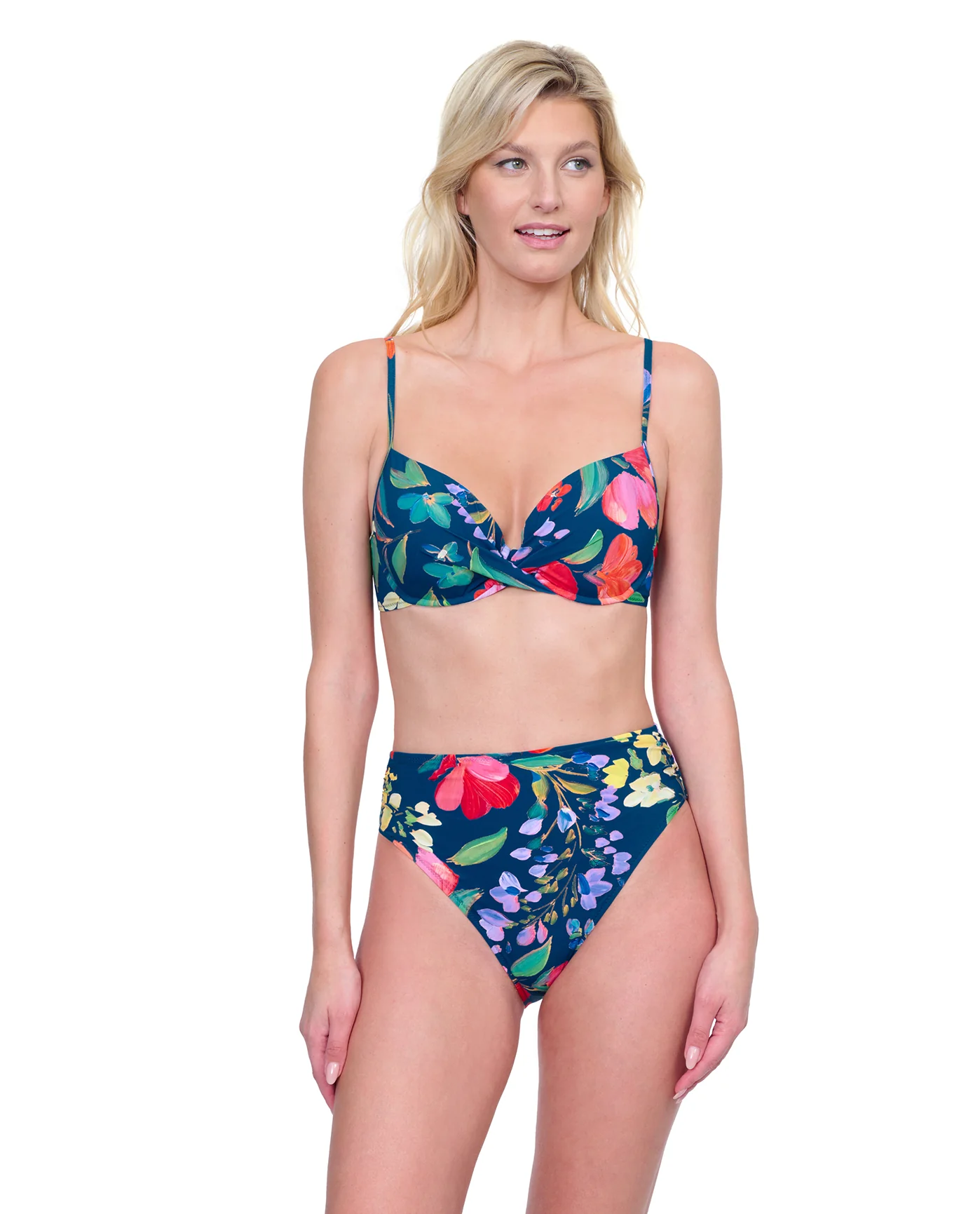 Garden Dream C Cup Molded Bikini Bra - Cup Molded Bikini Bra   U W   A S-Navy multi