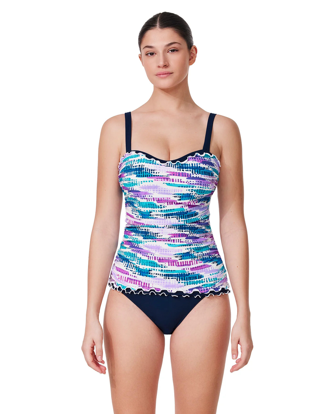Canva Tricolore E-Cup Tankini Top-Multi/blu