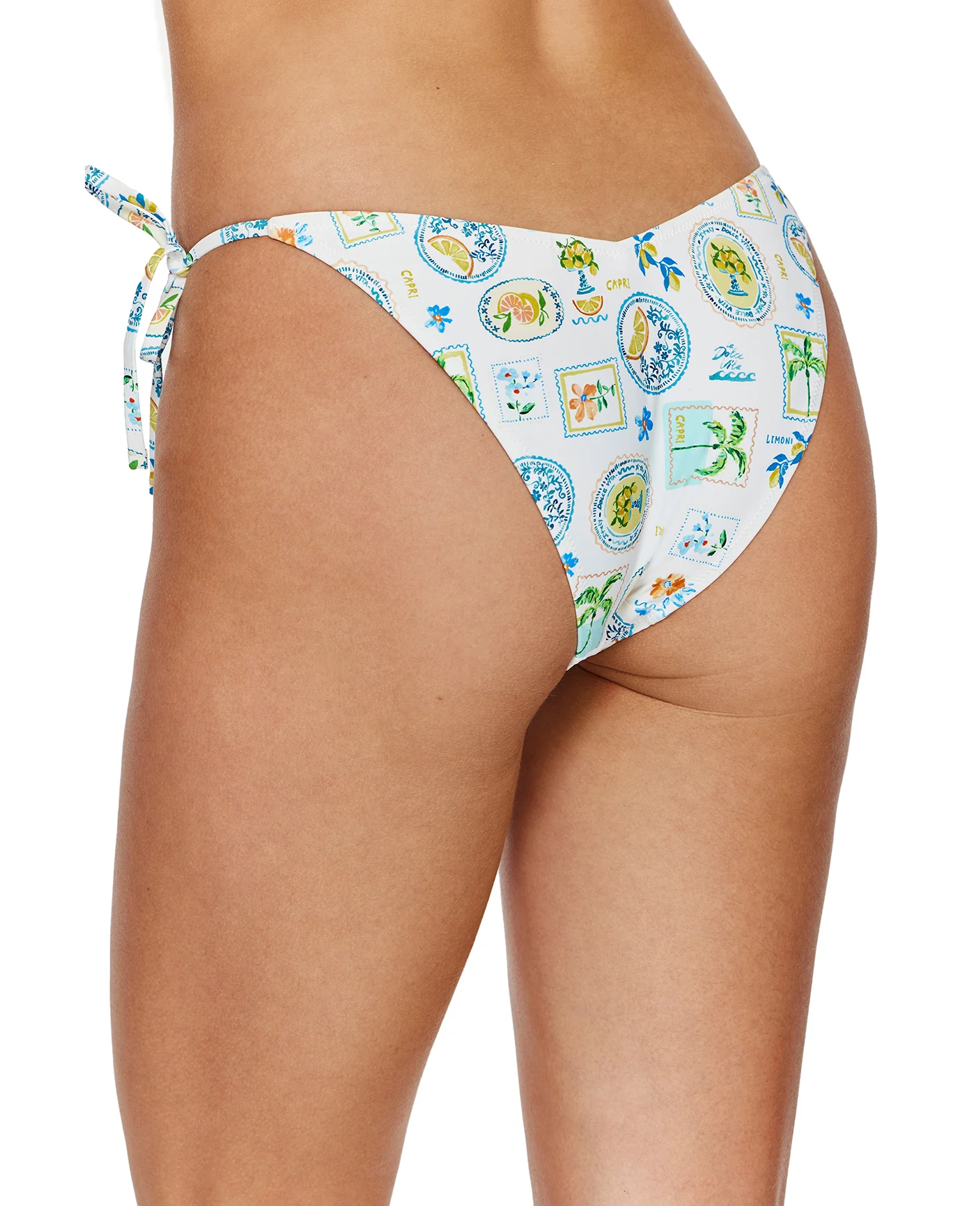 Capri Vibes Side Tie Bikini Bottom-Wh/multi - Image 2