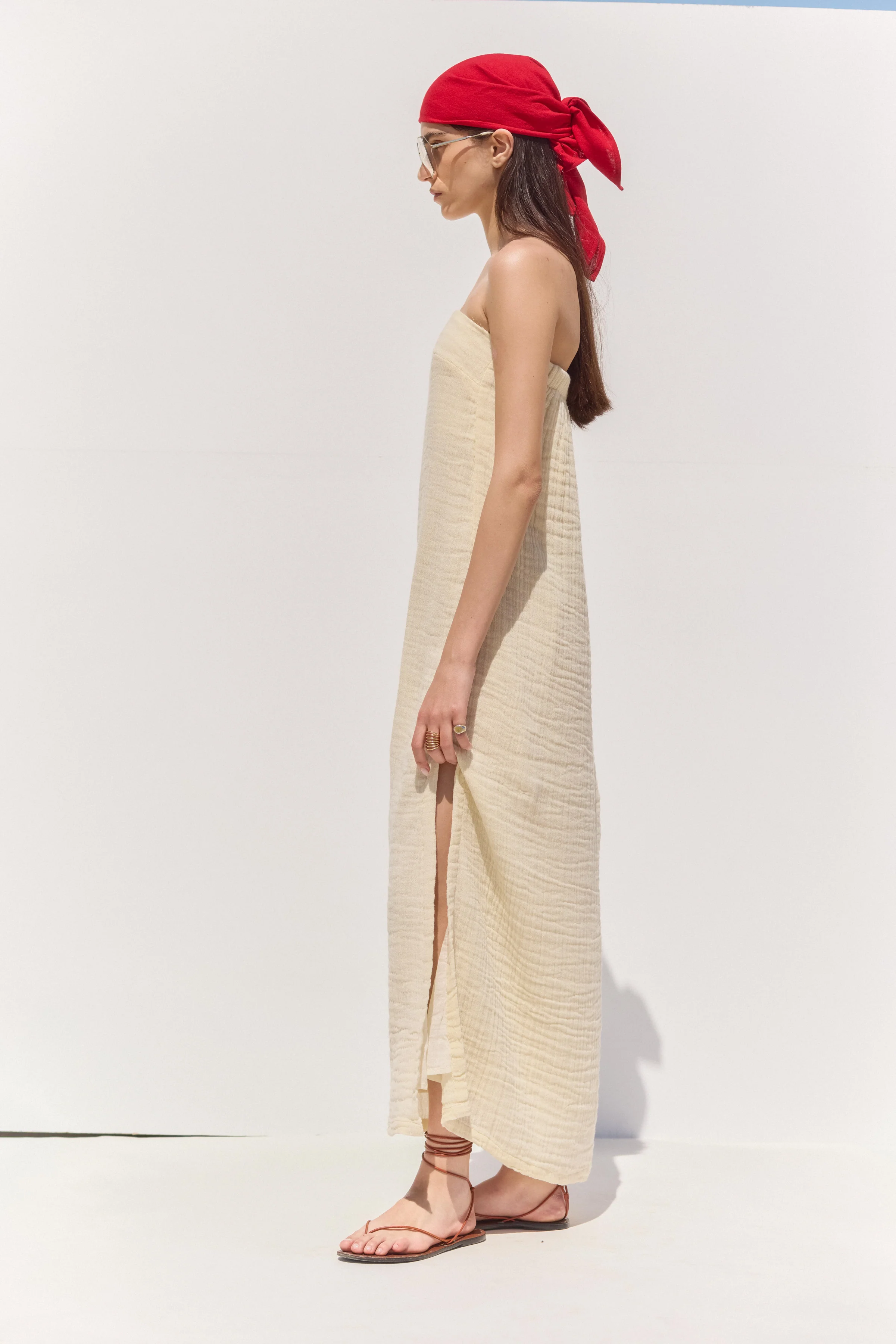 Cloudshore Bandeau Midi Dress Cover-Up-Natural - Image 3