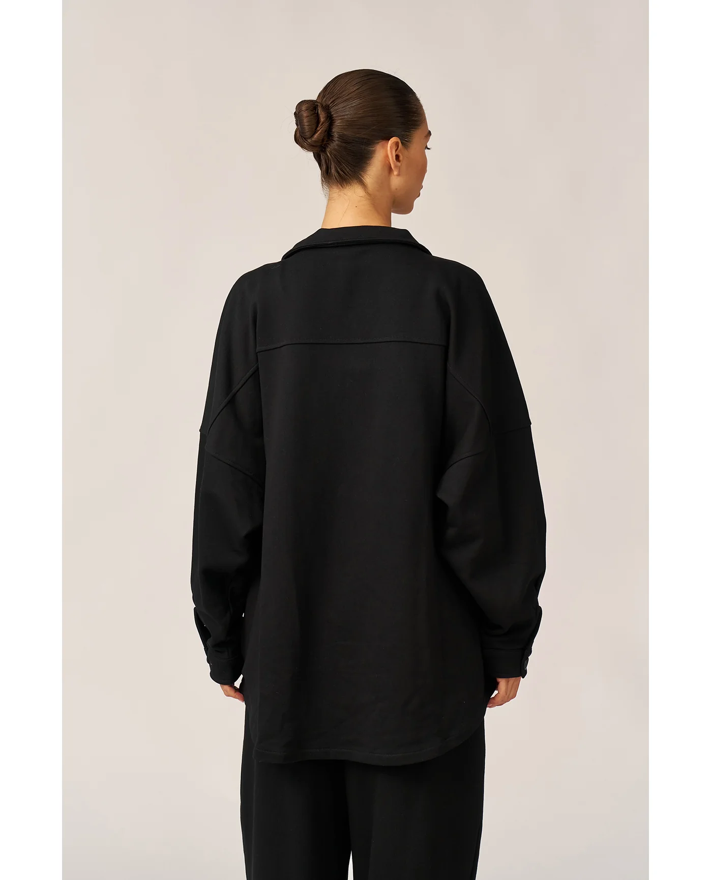 Cozy Coast Airport Button Up Shacket-Black - Image 2