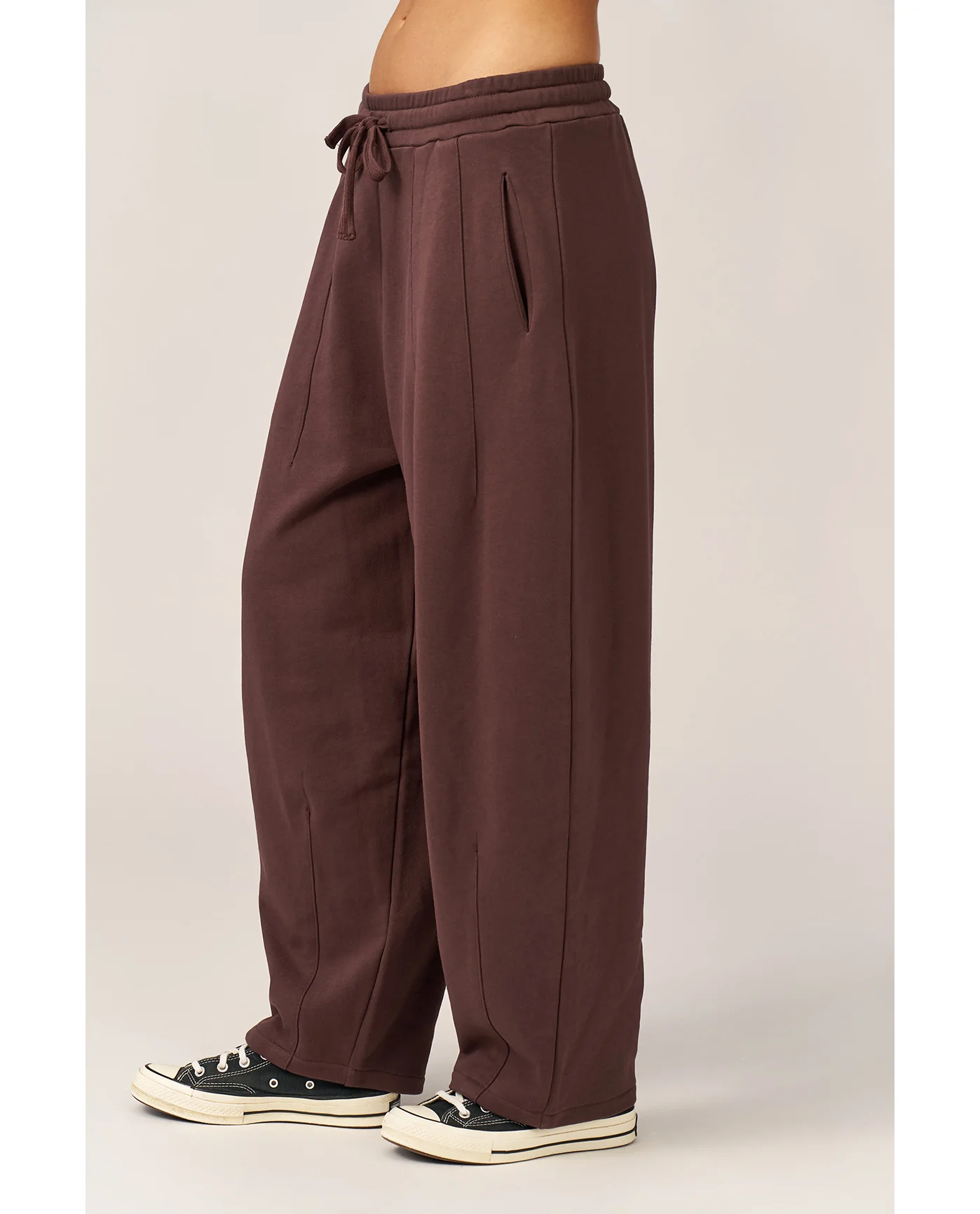 Cozy Coast Airport Princess Seam Sweatpants-Brown - Image 3