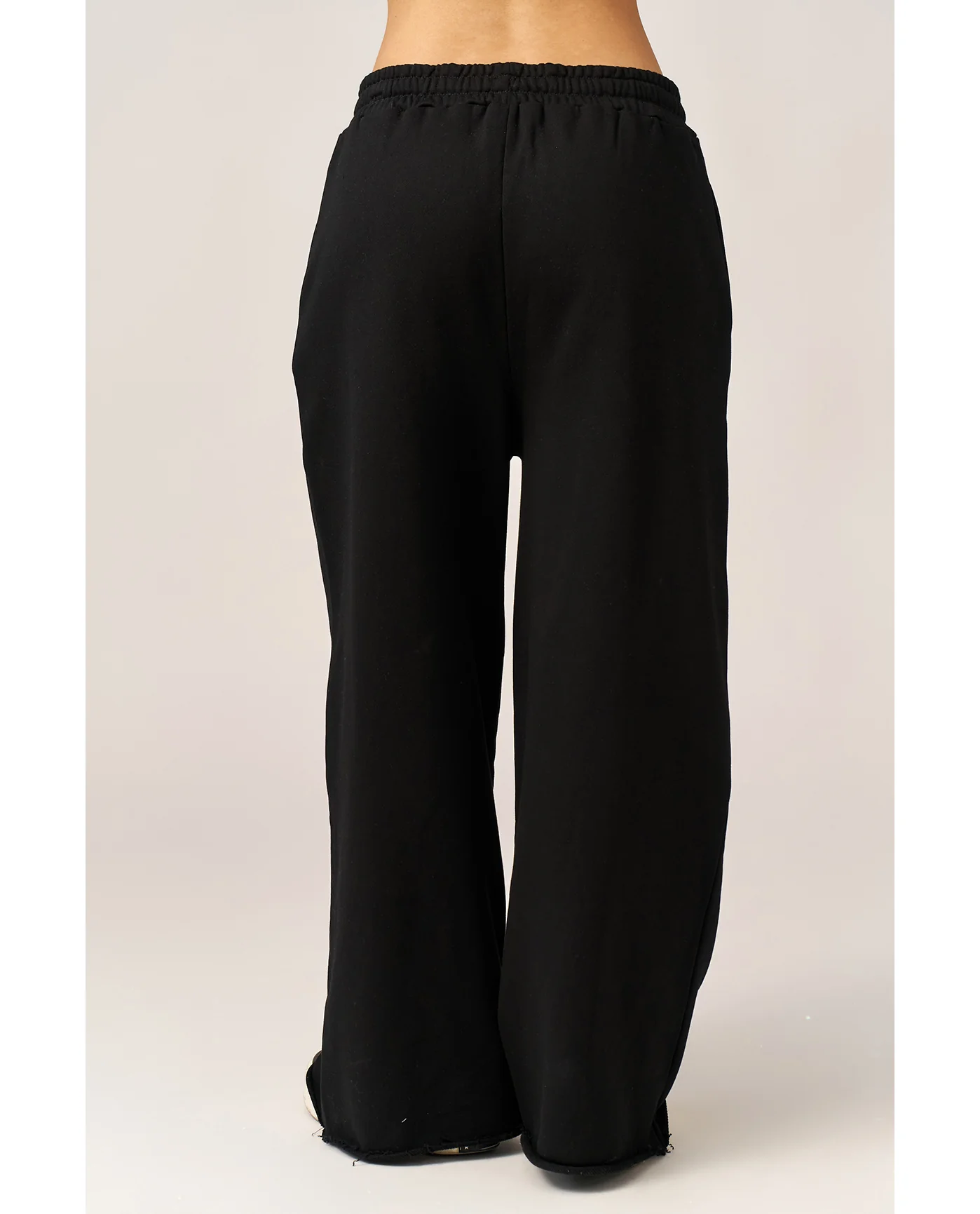 Cozy Coast Airport Wide Leg Sweatpants-Black - Image 2