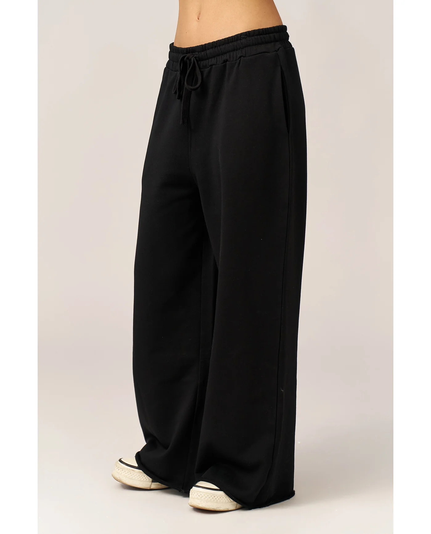 Cozy Coast Airport Wide Leg Sweatpants-Black - Image 3