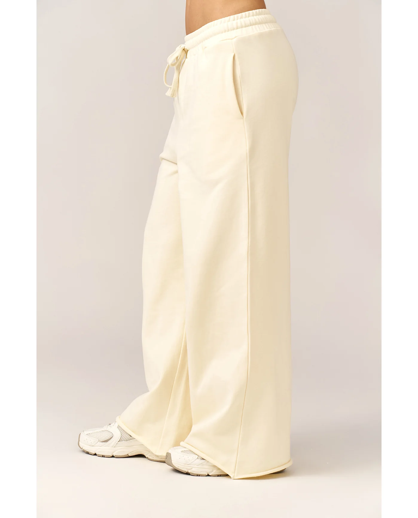 Cozy Coast Airport Wide Leg Sweatpants-Cream - Image 3
