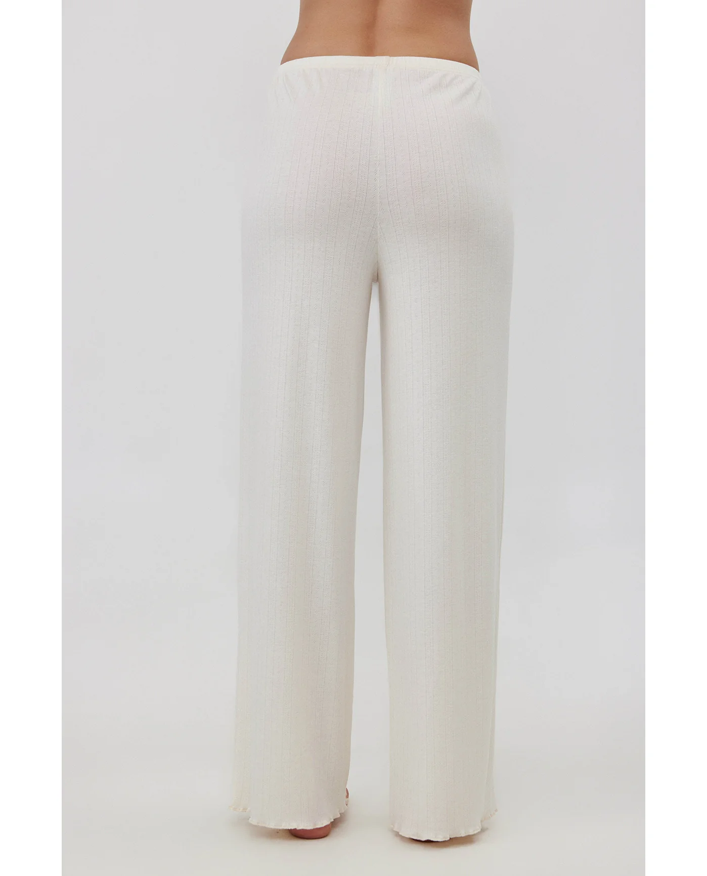 Daydream Pointelle Loungewear Bottoms-Cream - Image 2