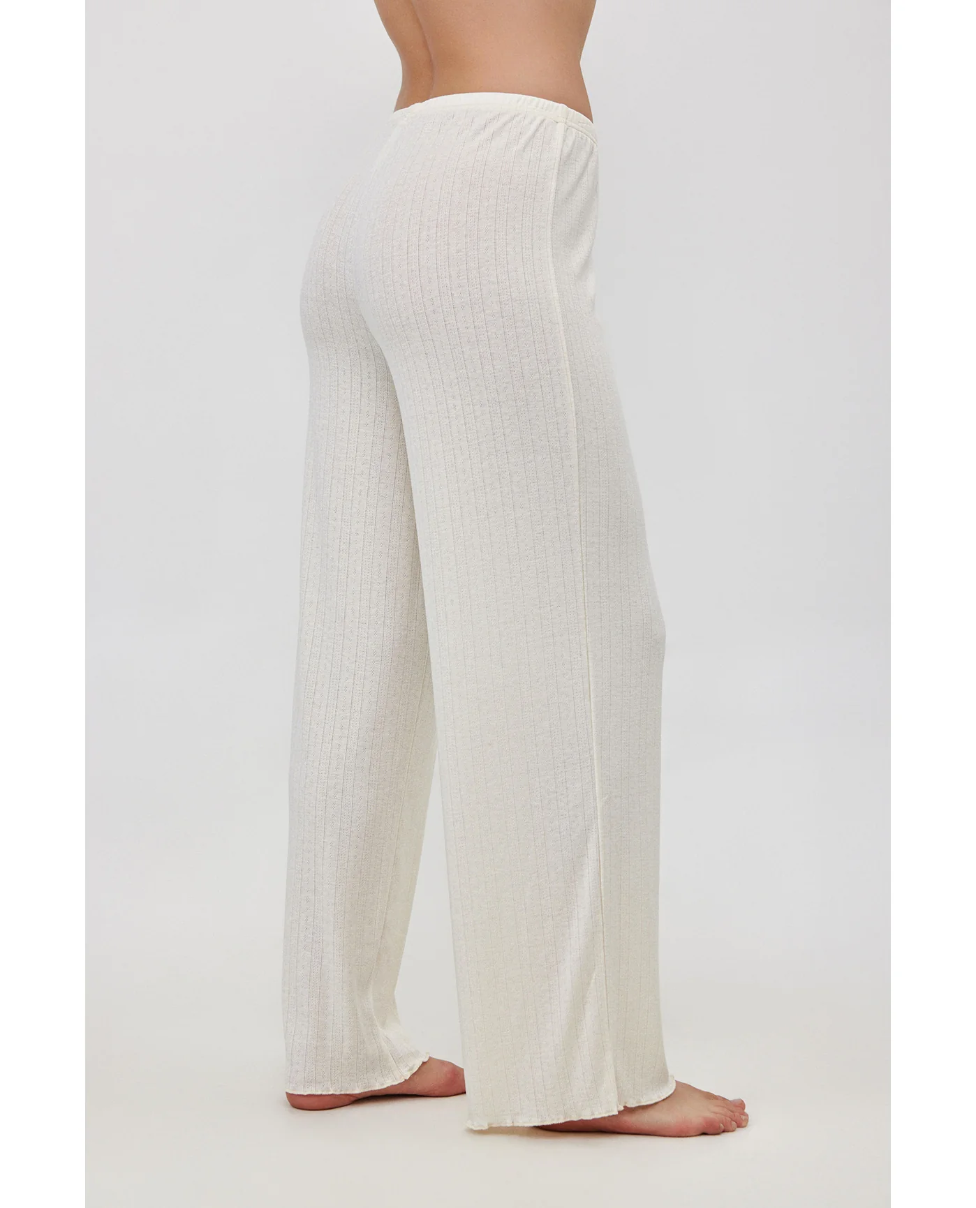 Daydream Pointelle Loungewear Bottoms-Cream - Image 3
