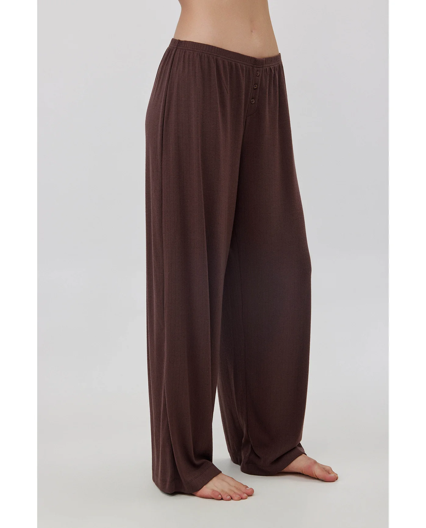 Daydream Pointelle Loungewear Boxer Pants-Brown - Image 3