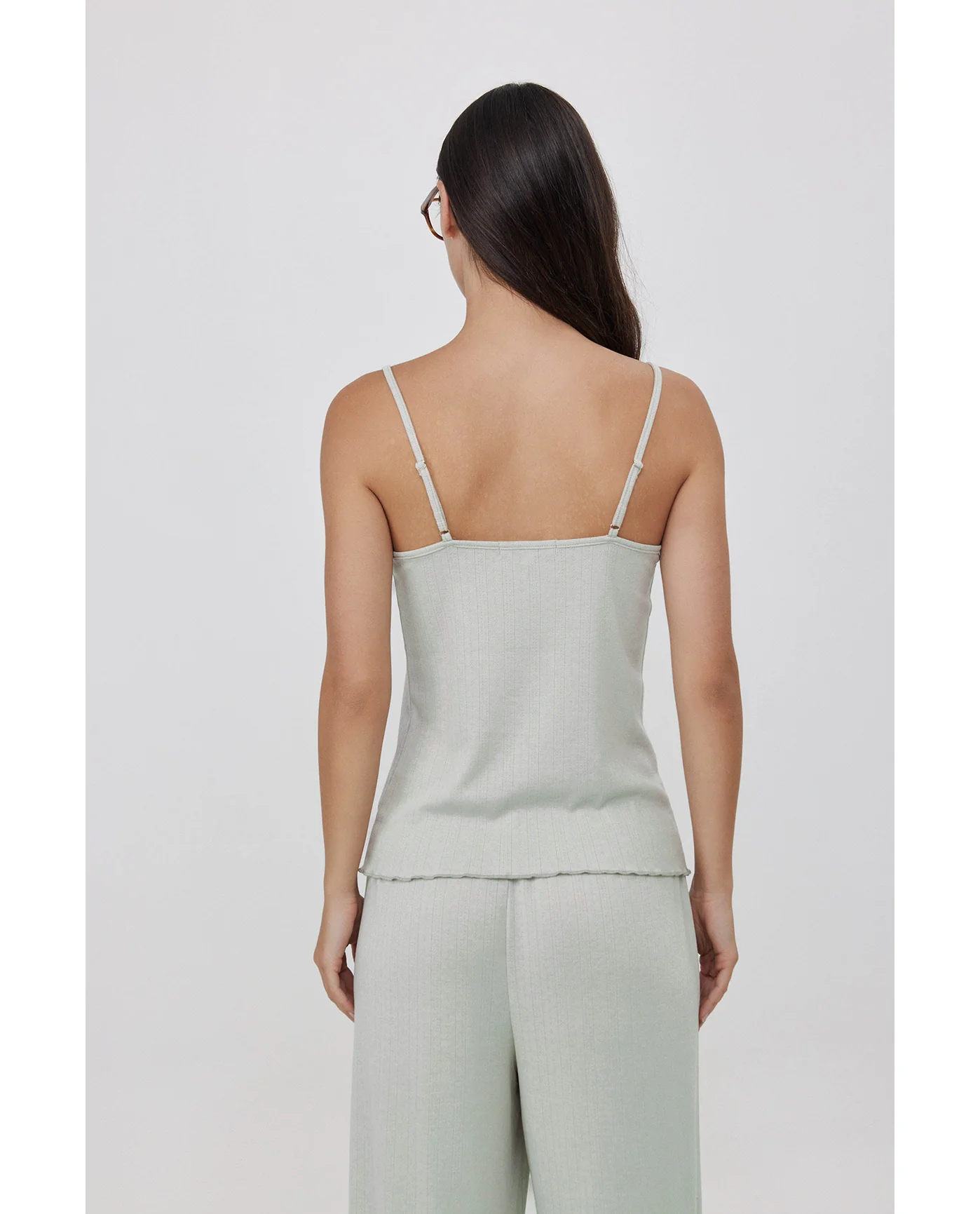 Daydream Pointelle Loungewear Tank Top -Lt green - Image 2