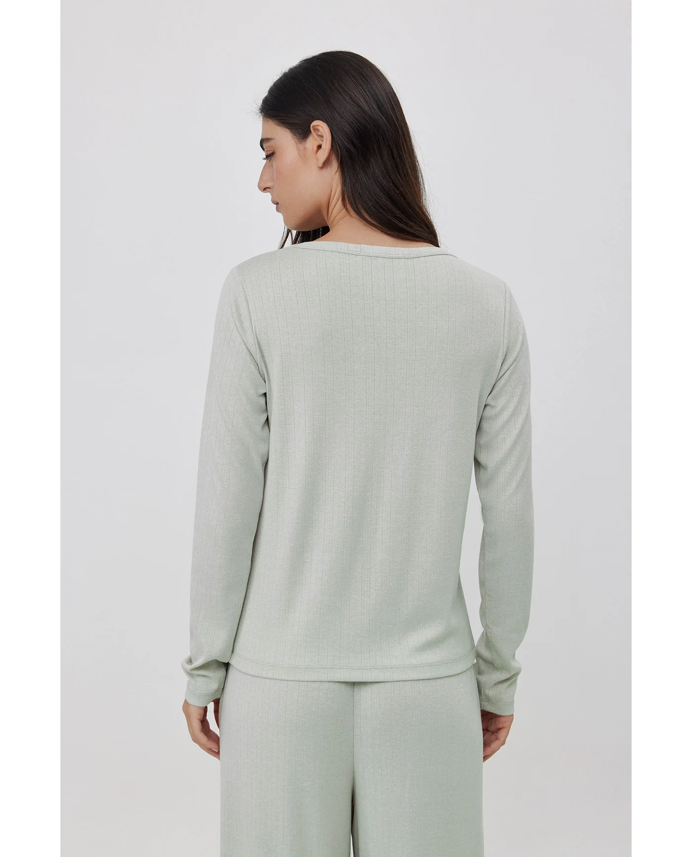 Daydream Pointelle Loungewear Top -Lt green - Image 2