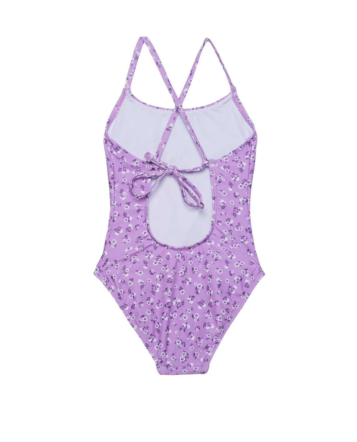 Ditsy Floral Criss Cross Back Adjustable One Piece-Violet - Image 2