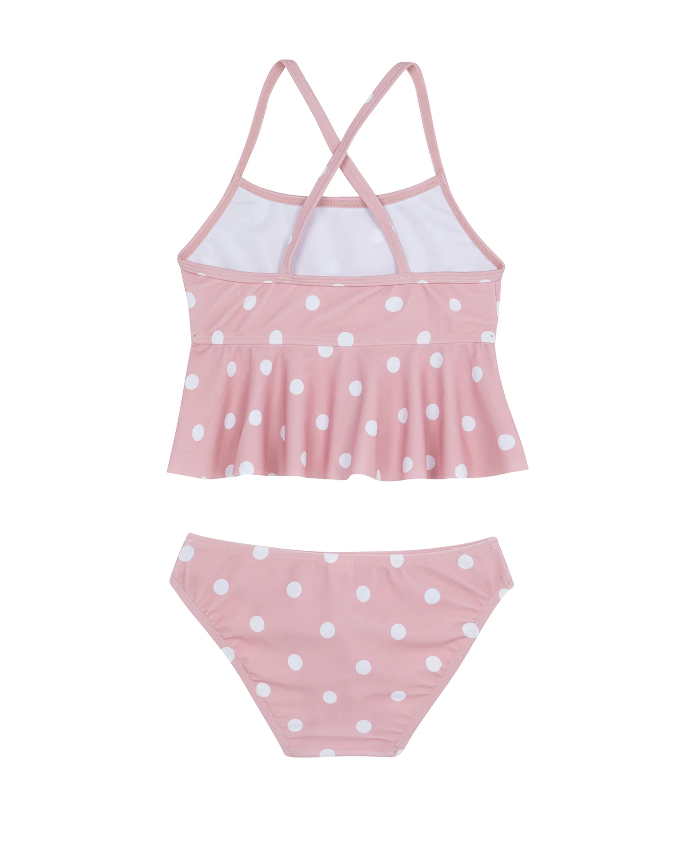 Dot Dot Dot  Scoop Neck Ruffle Swim Set - Image 2