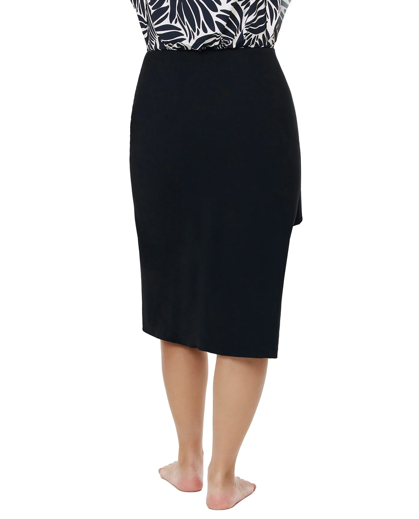 Modest Faux Wrap Skirt with Tie - Image 2