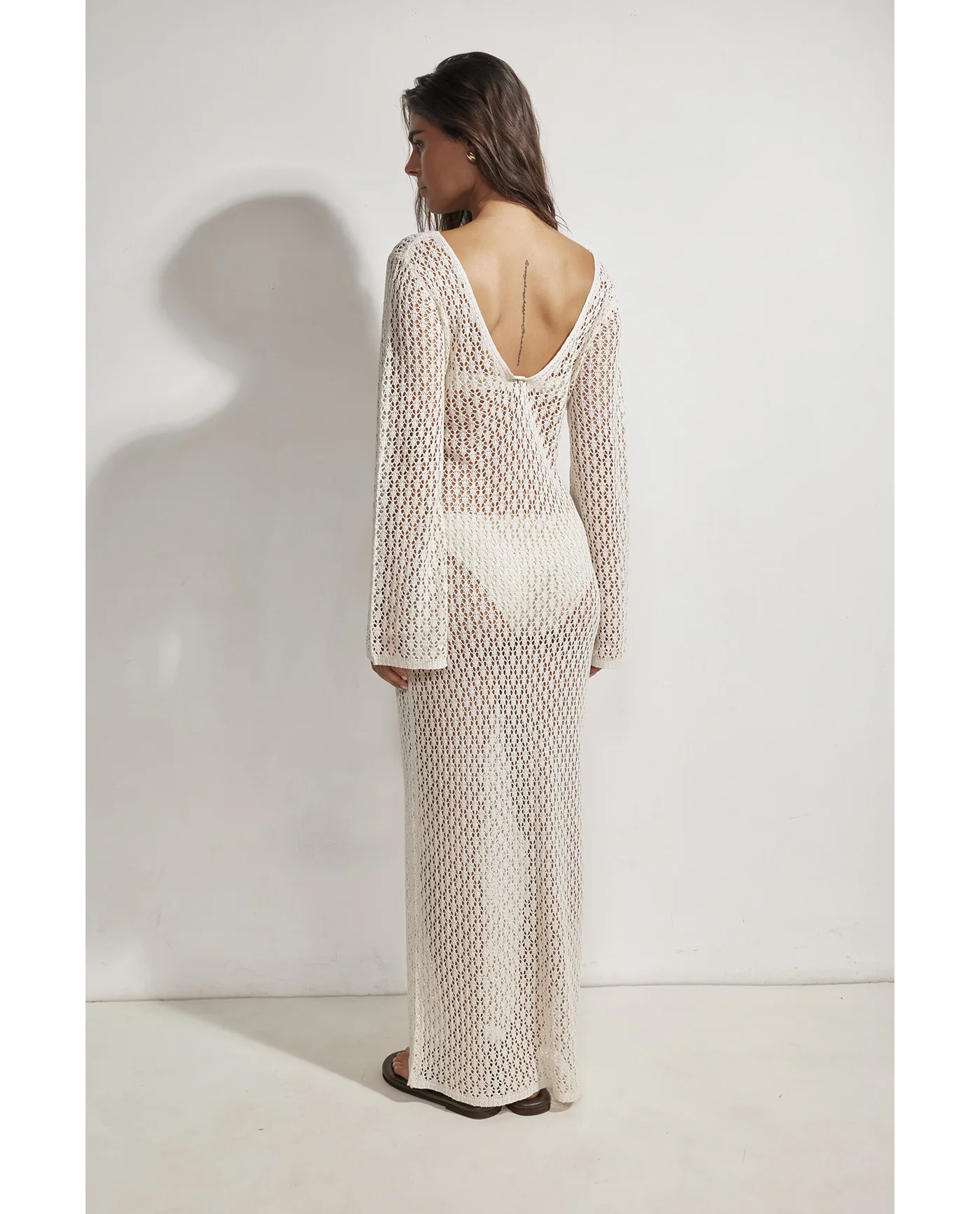 Element Maxi Dress Cover-Up-Cream - Image 2
