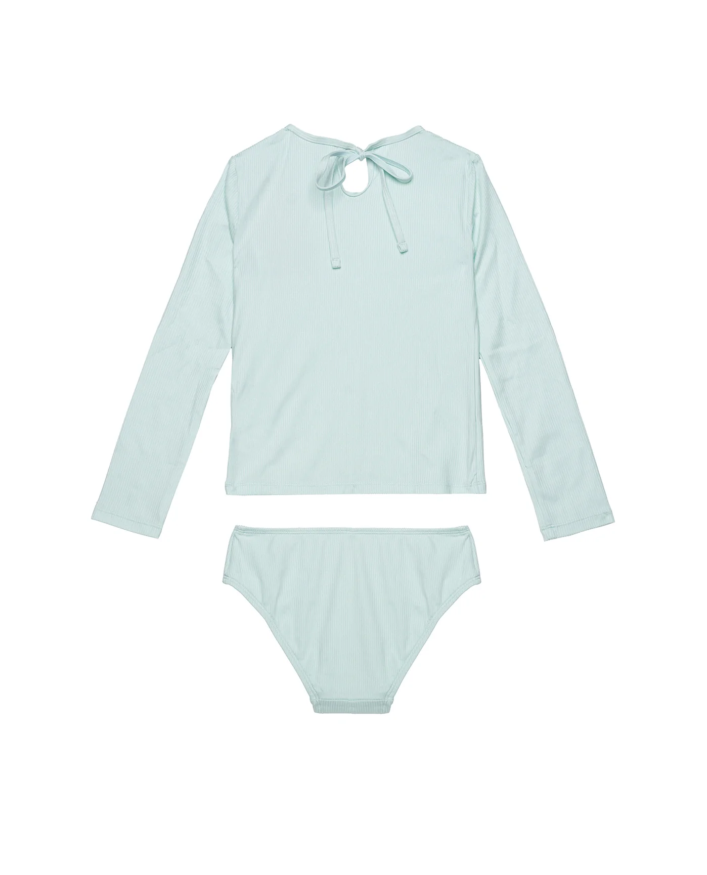 Freya Rib Short Sleeve Side Tie Swim Set-Lt green - Image 2