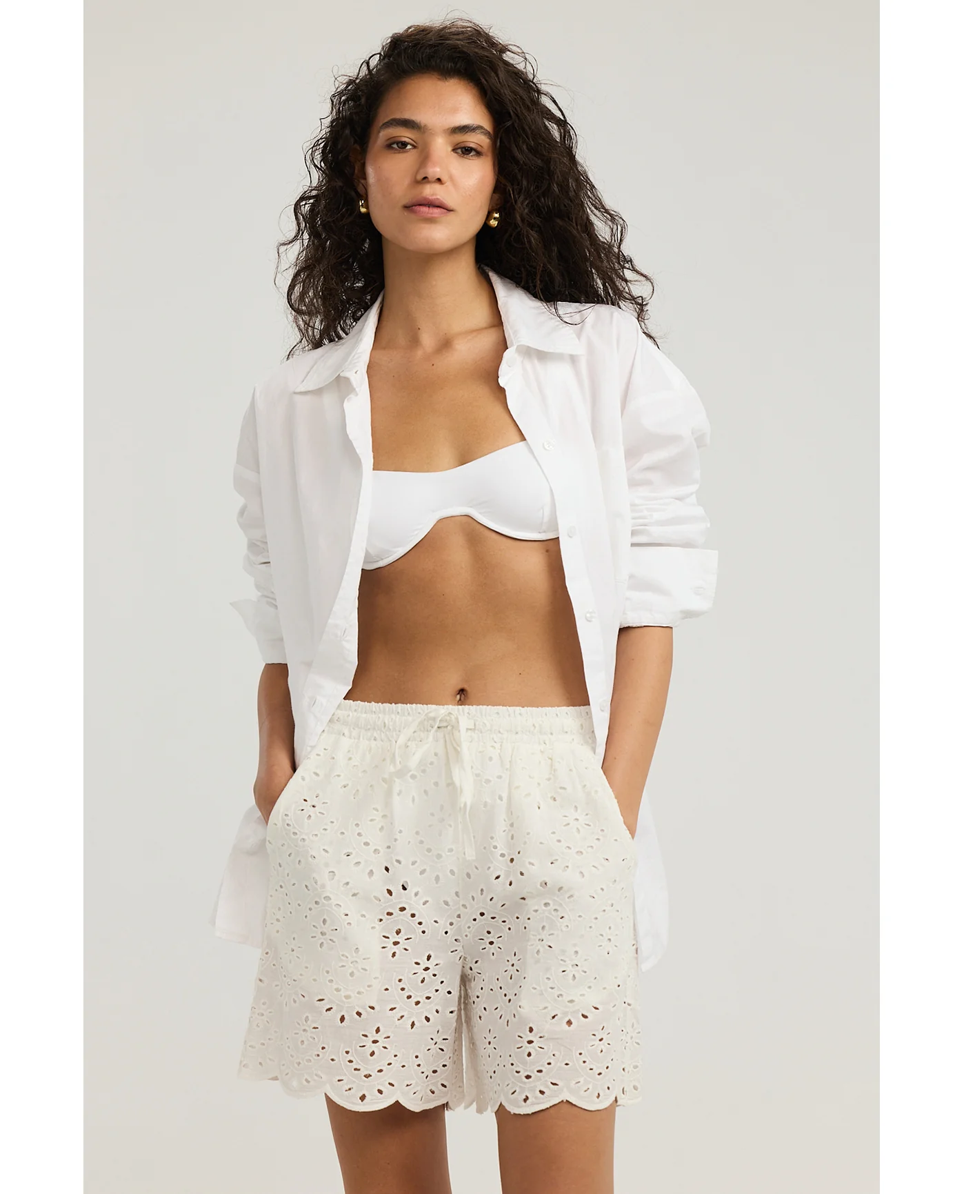 Giselle Guipure Lace Shorts -White - Image 3
