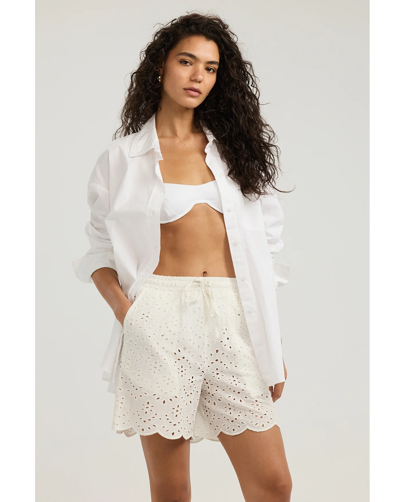 Giselle Guipure Lace Shorts -White - Image 5