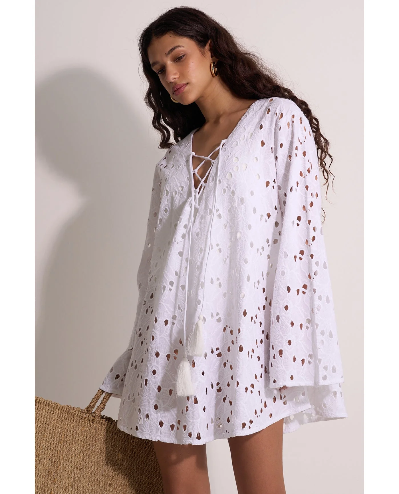 Coastal Lace Mini Dress Cover-Up - Image 4