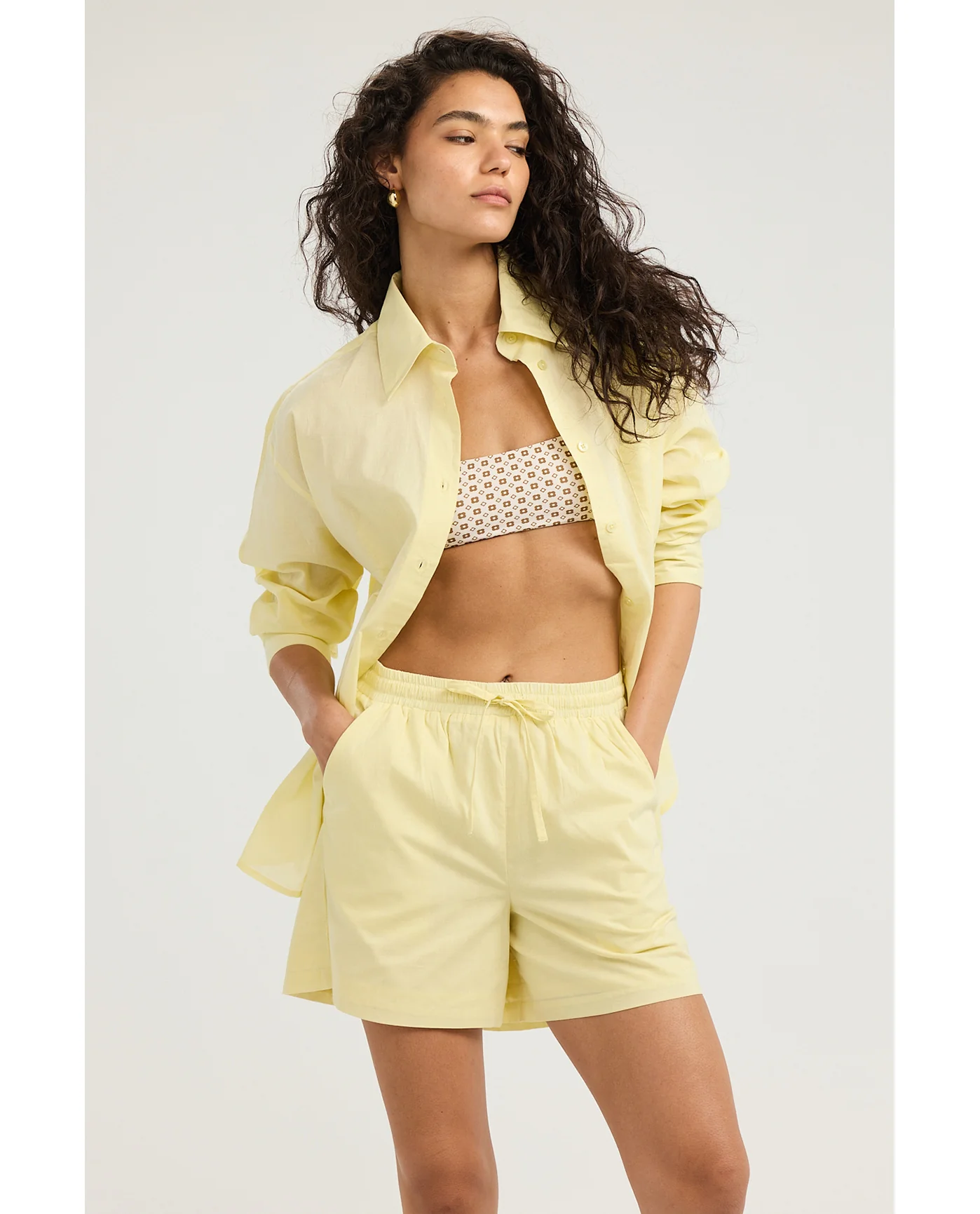 Harper Oversized Shorts -Yellow - Image 3