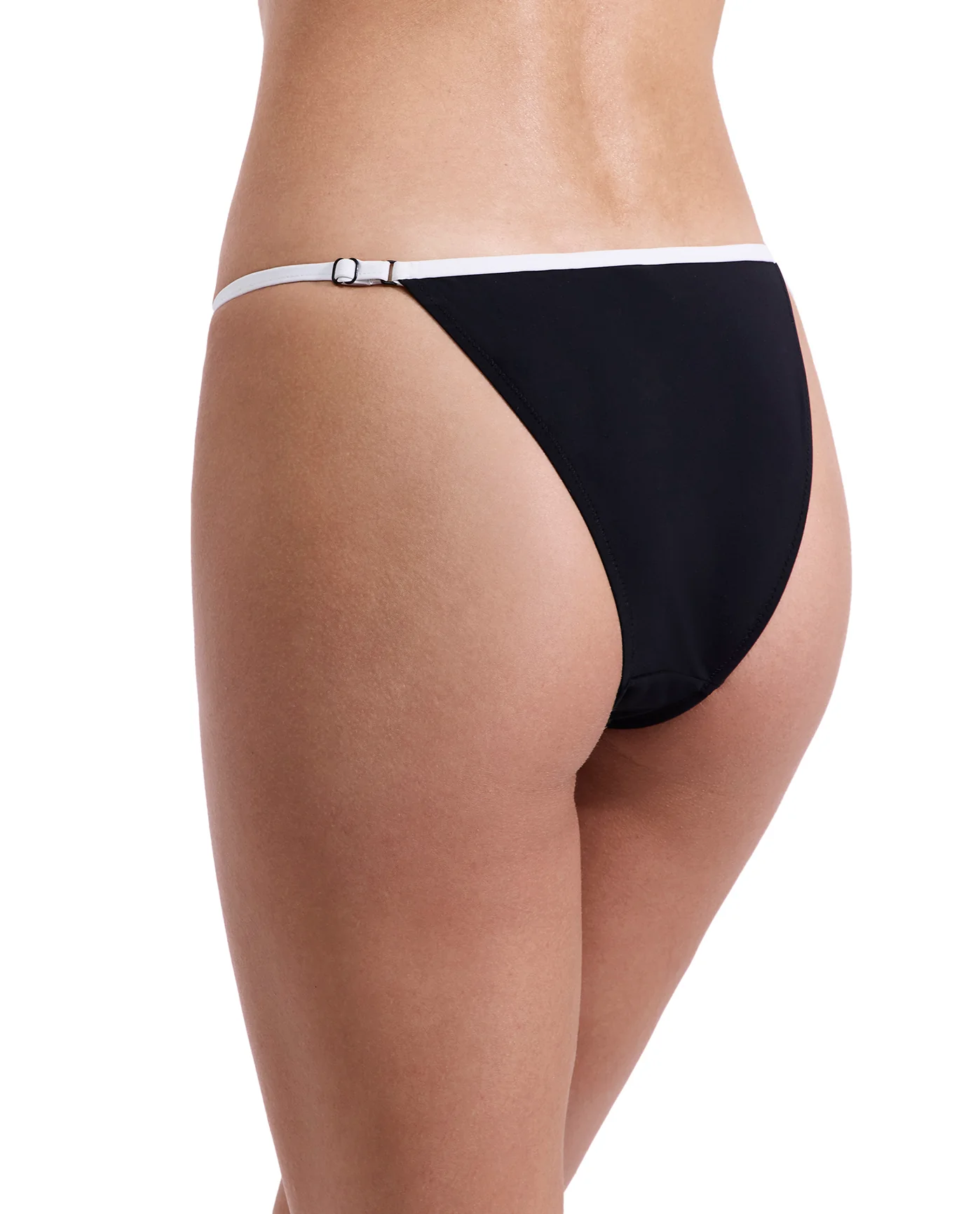 Jackie Adjustable Low Rise Bikini Bottom -Blk/wh - Image 2