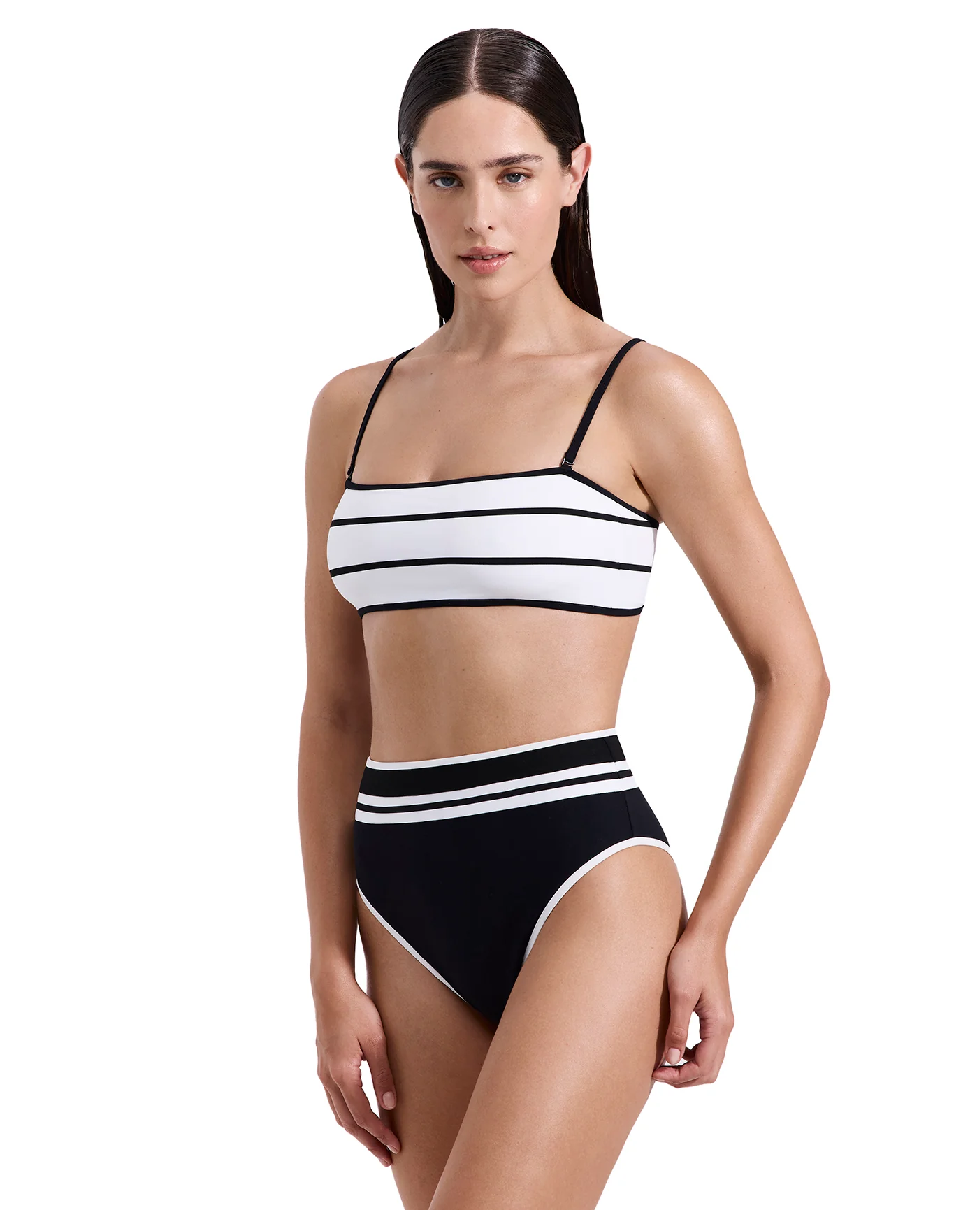 Jackie Bandeau Bikini Top-Blk/wh - Image 3