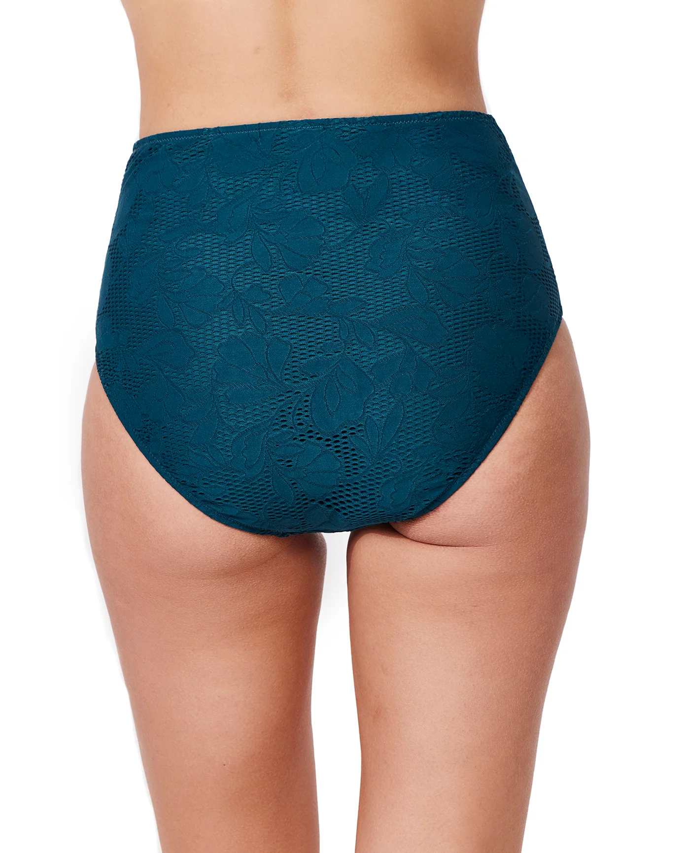 Jolene Textured High Waist Swim Bottom-Petrol - Image 2