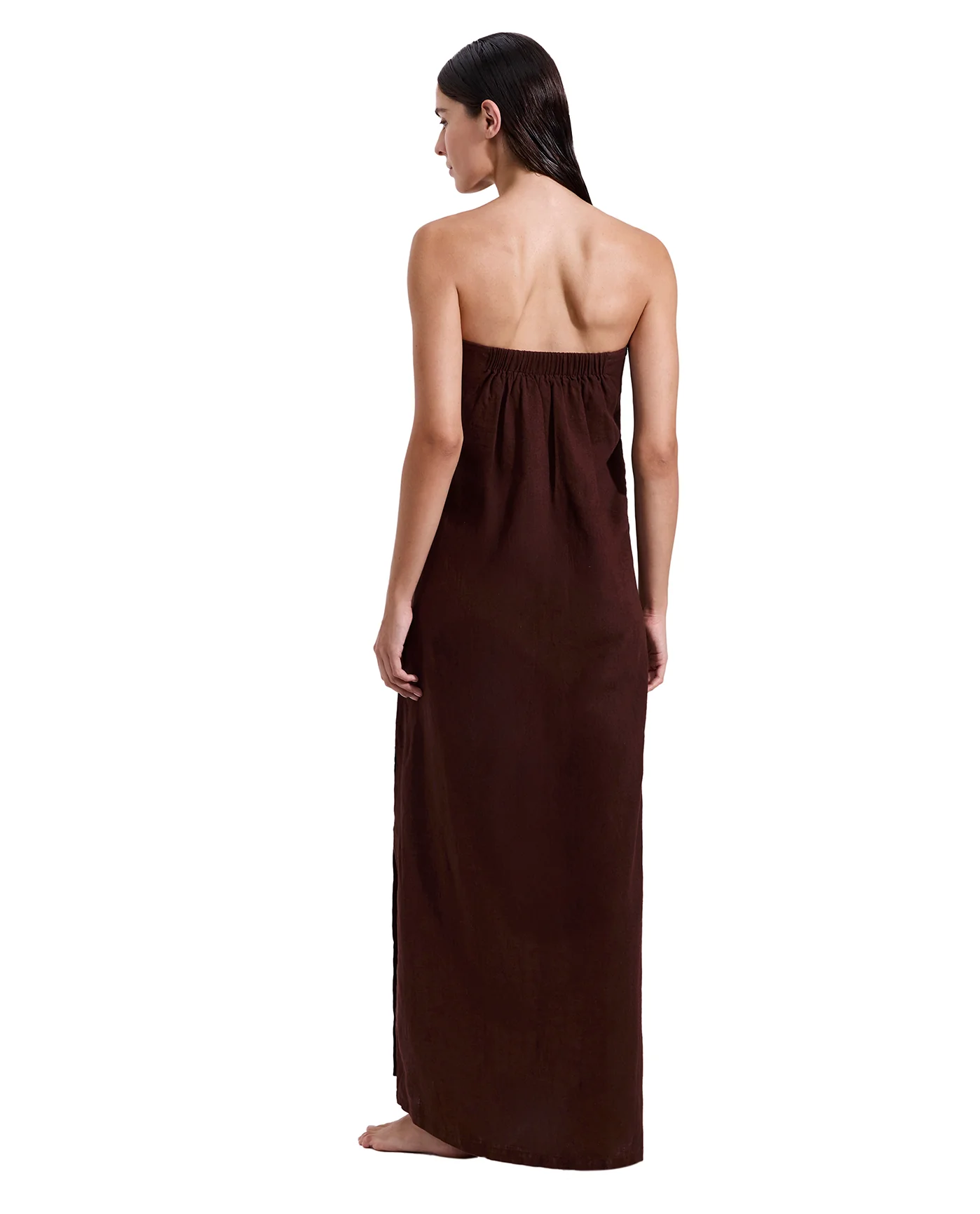 La Mar U Wire Midi Dress Cover-Up-Brown - Image 2