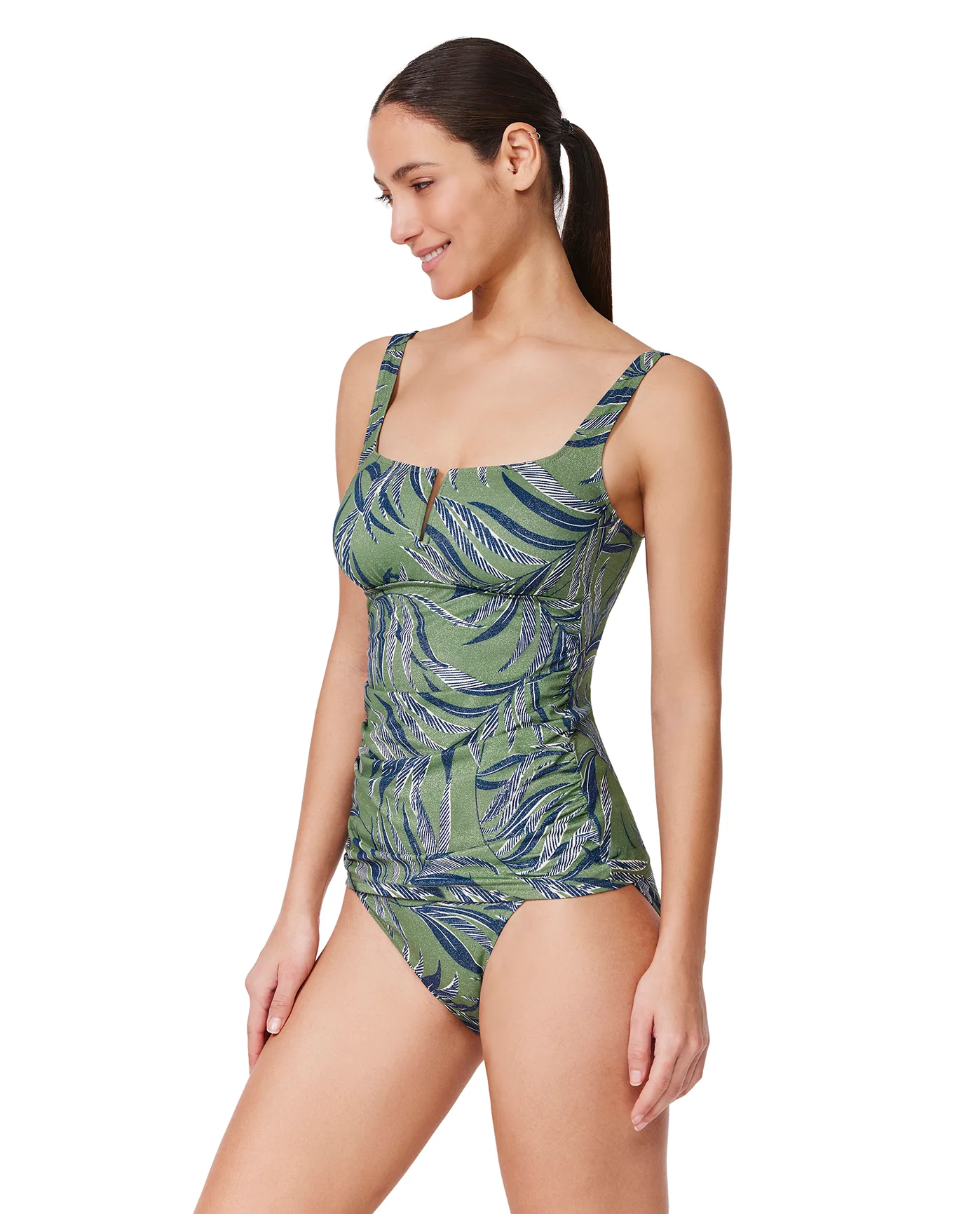 La Palm U Wire Tankini Top -Dusk green - Image 3