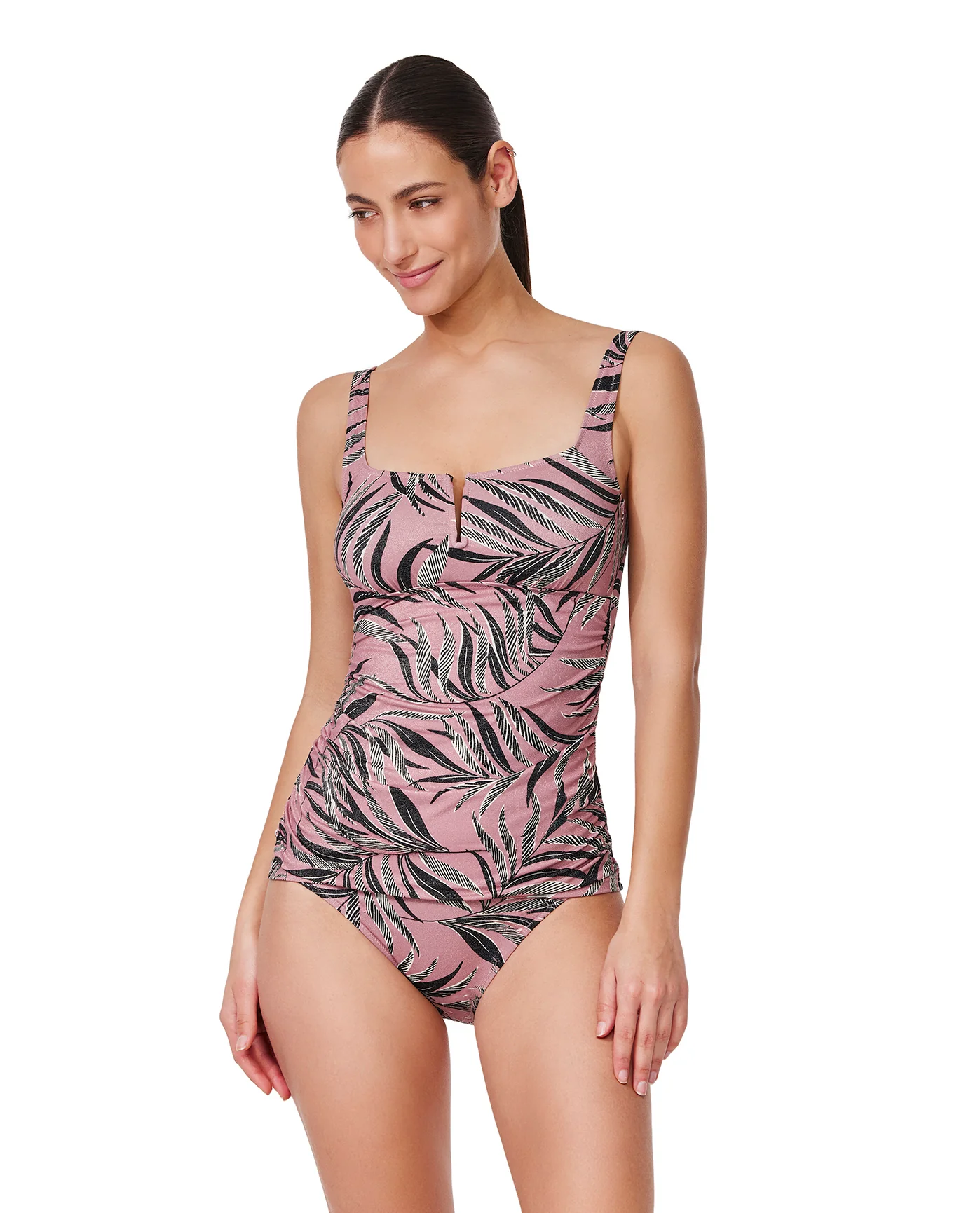 La Palm U Wire Tankini Top -Dusk pink