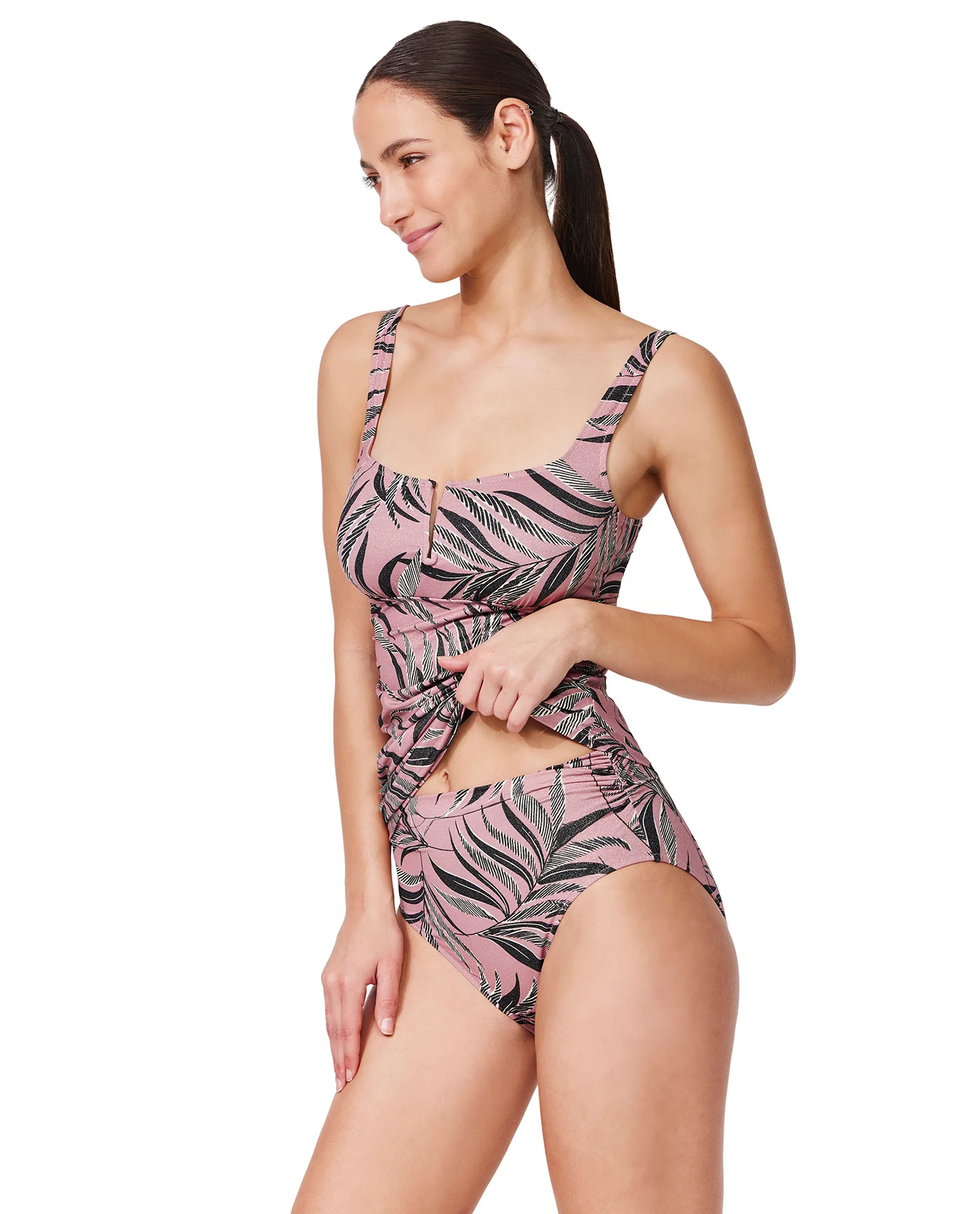 La Palm U Wire Tankini Top -Dusk pink - Image 3