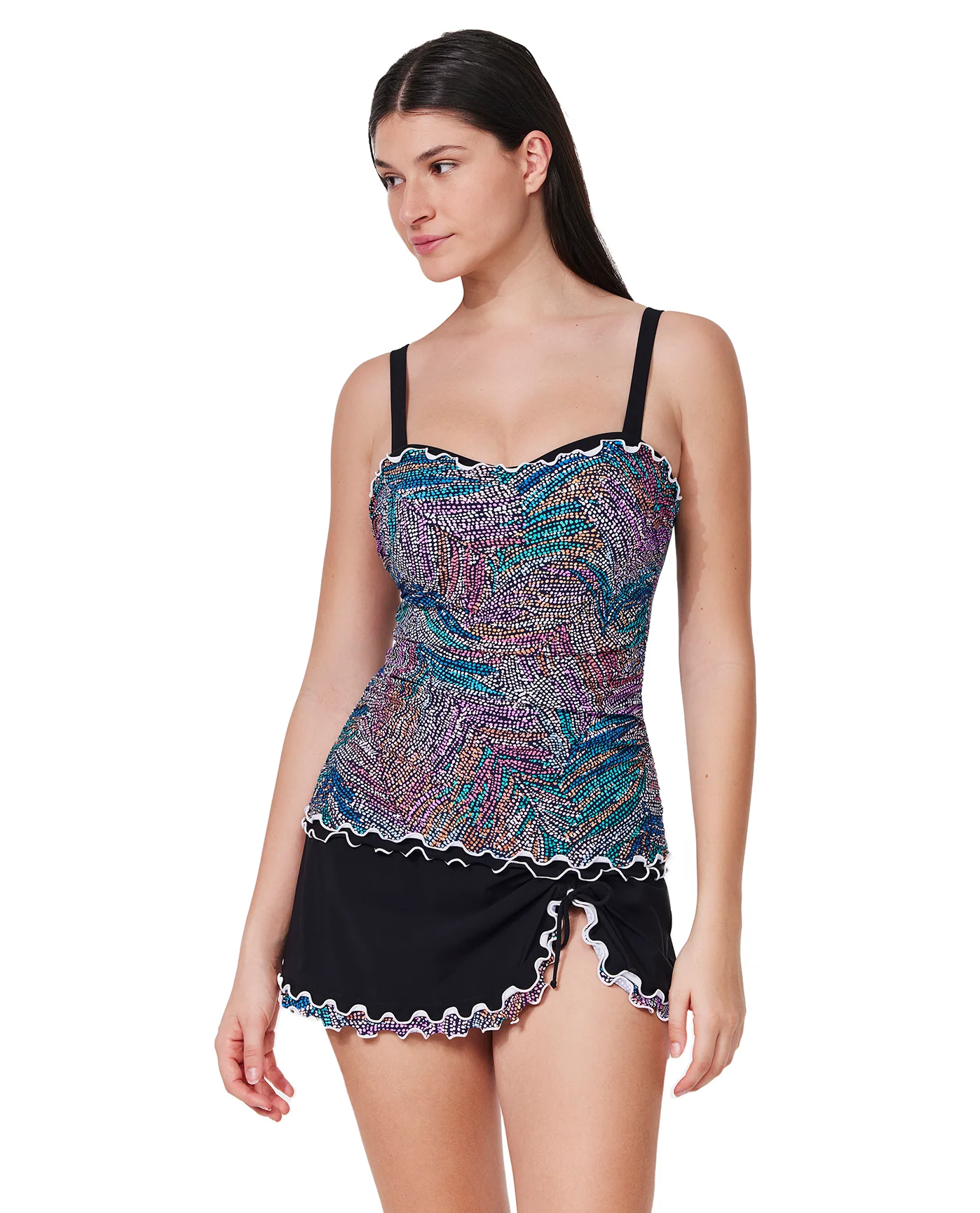 Layla Tricolore D-Cup Tankini Top - Image 2