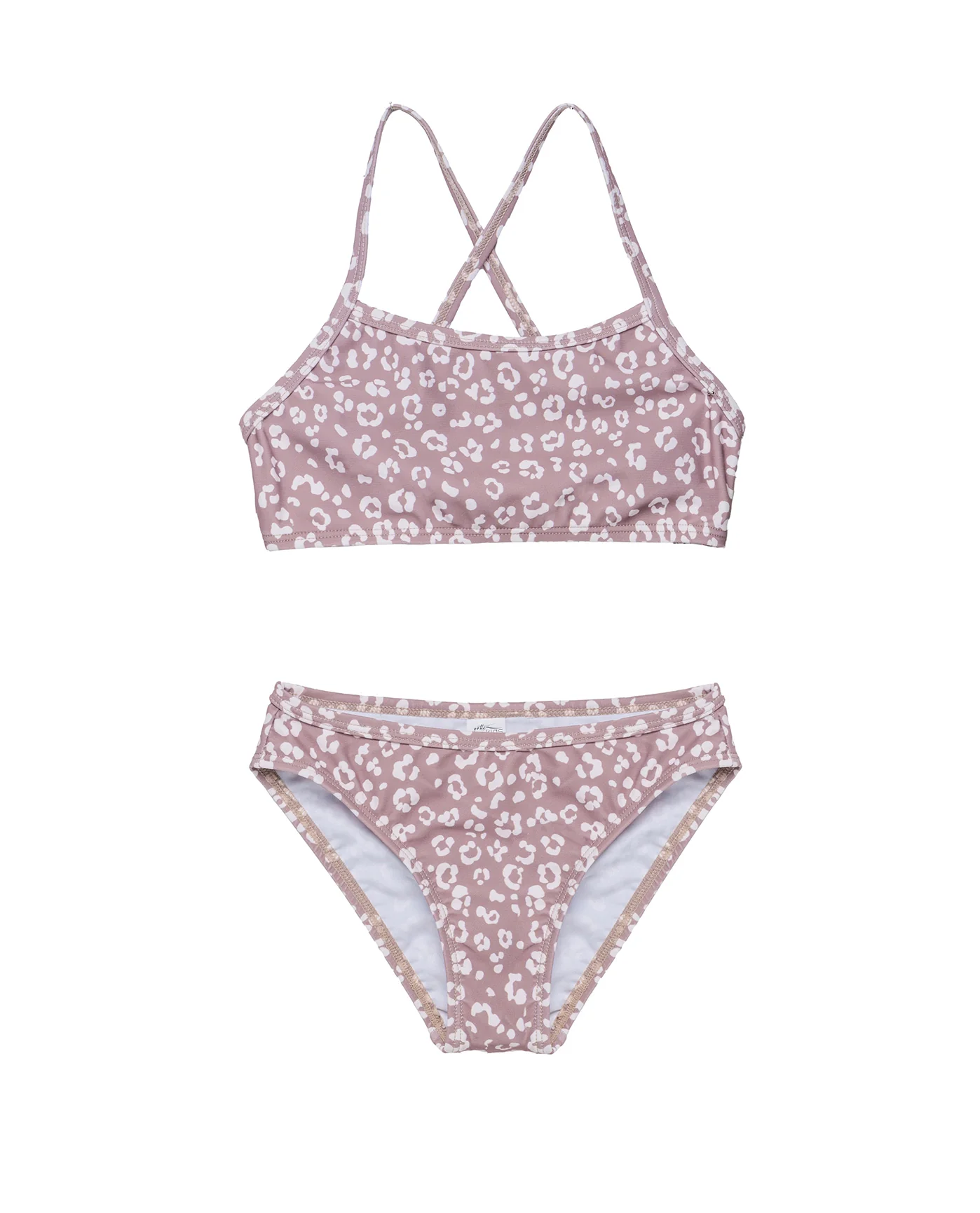 Leopard Love Criss Cross Strap Swim Set-Cacao