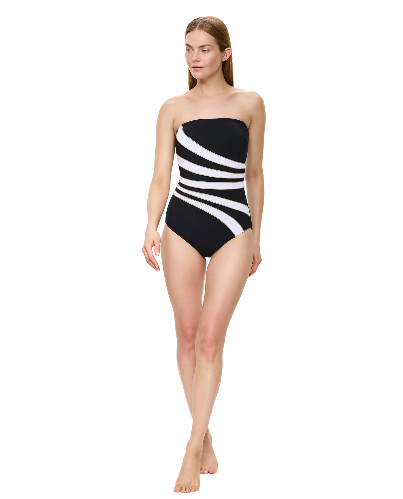 Luxe Allure Bandeau One Piece -Black-Gold - Image 6