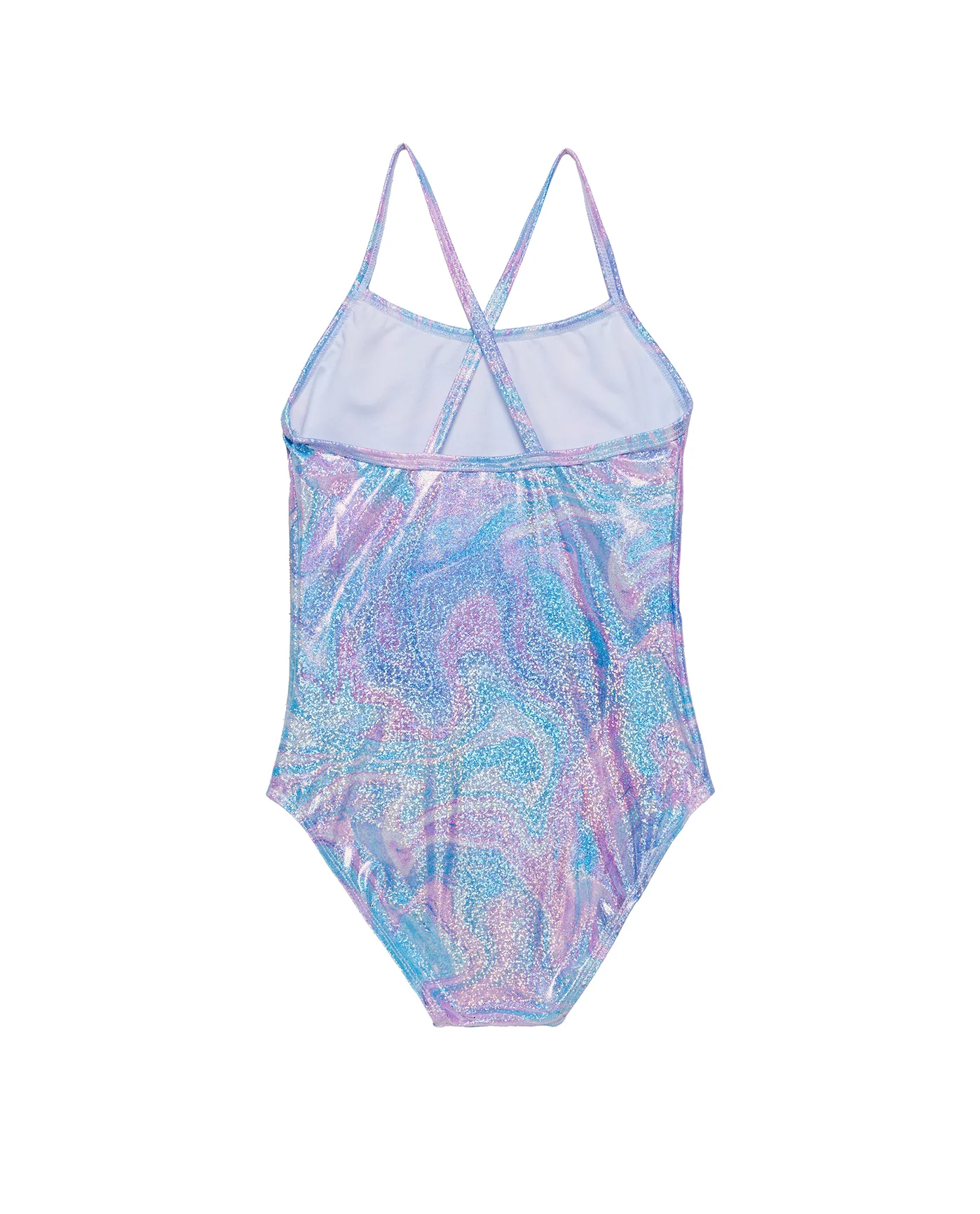 Marble Sparkle Criss Cross Back One Piece-Multi/pink - Image 2