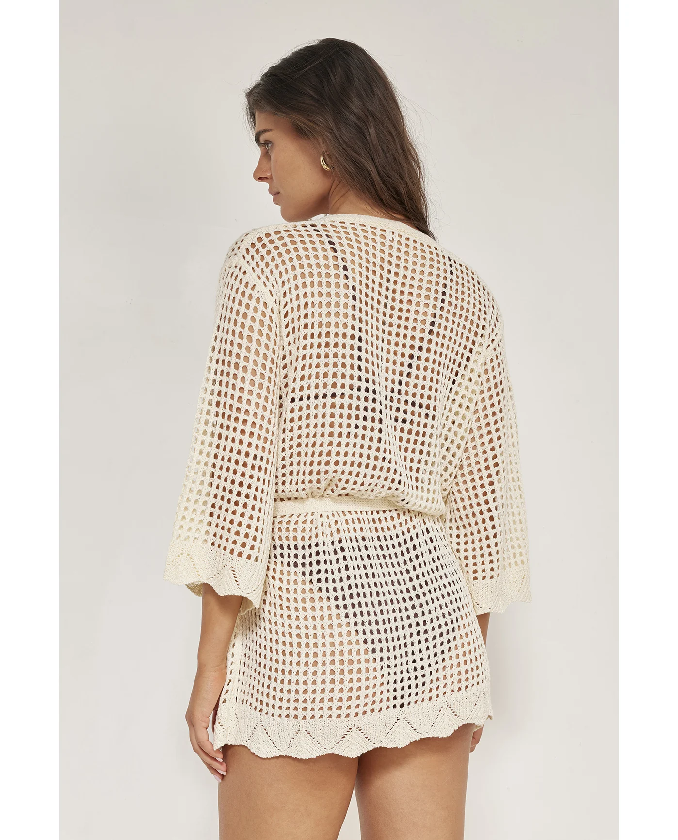 Maribelle Lace Robe Cover-Up-Cream - Image 2