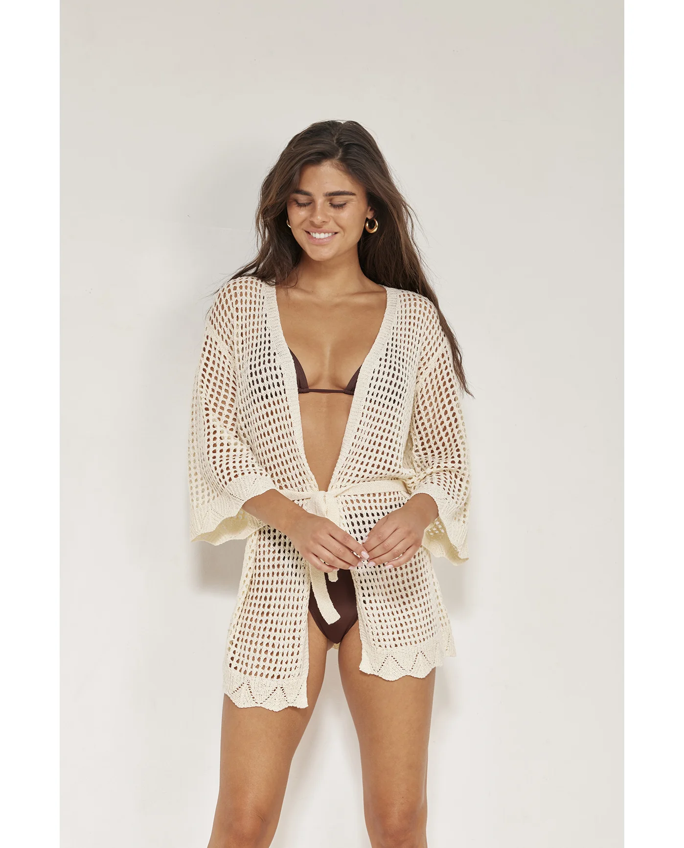Maribelle Lace Robe Cover-Up-Cream - Image 3