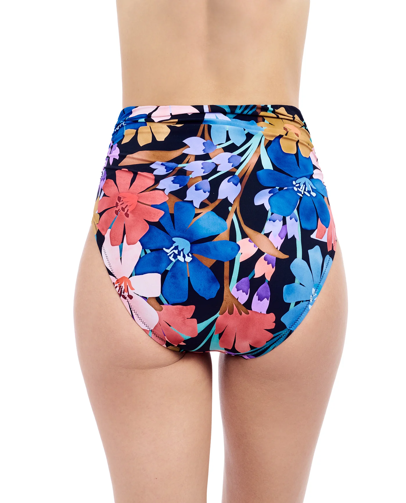 Melody Shirred High Waist Swim Bottom - Waist Bikini Bottom - Image 2