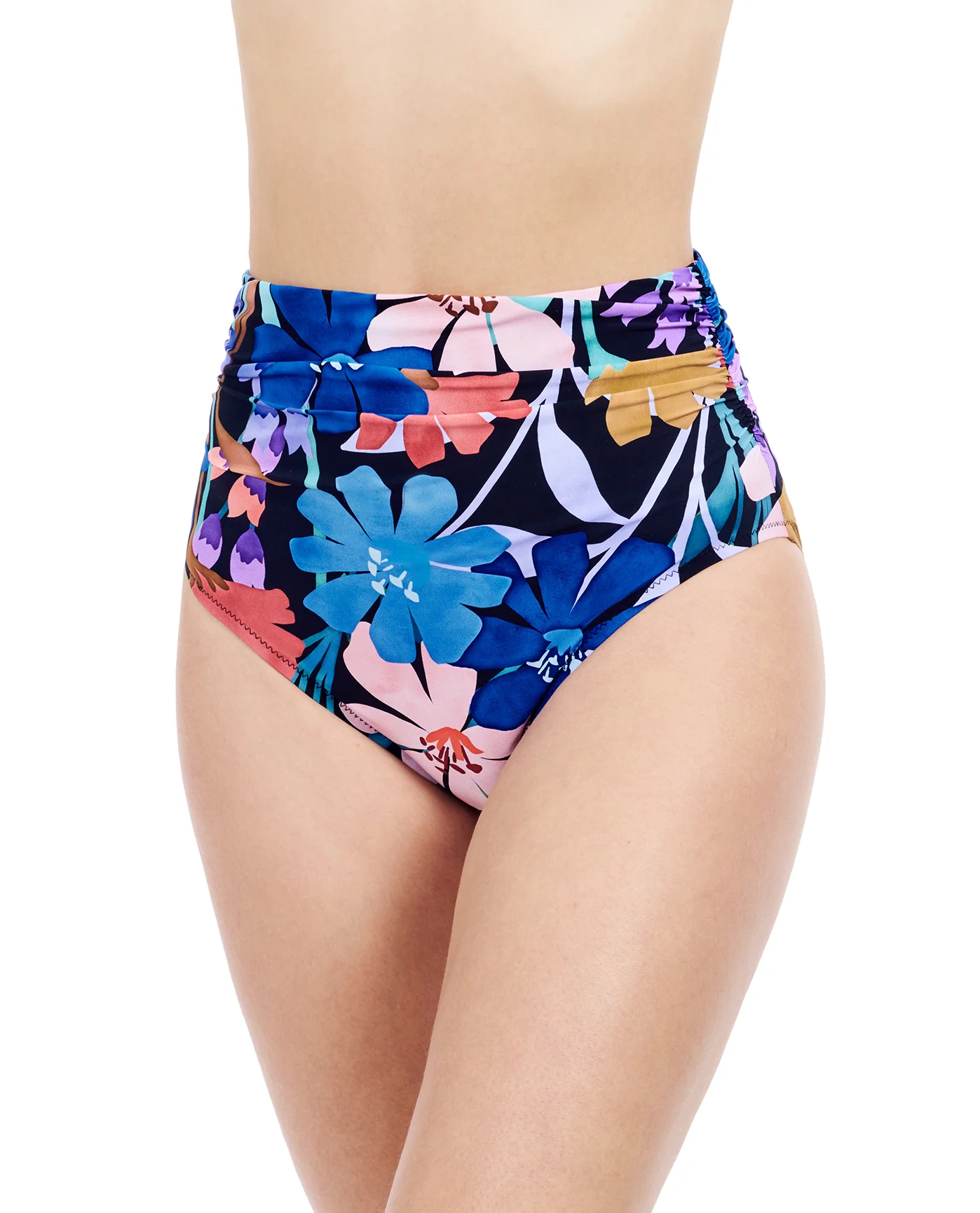 Melody Shirred High Waist Swim Bottom - Waist Bikini Bottom - Image 3