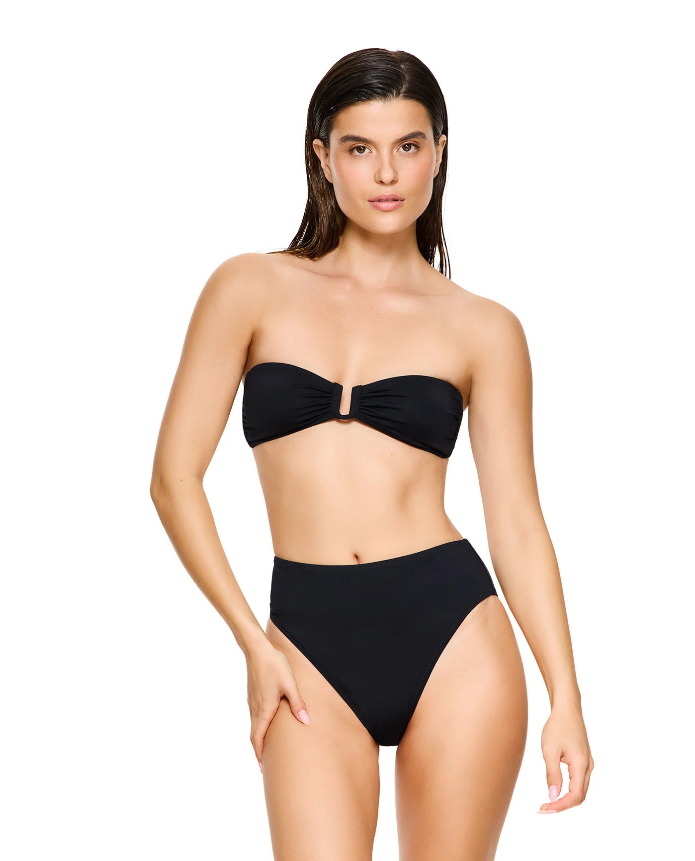 Midnight Bandeau Bikini Top-Black
