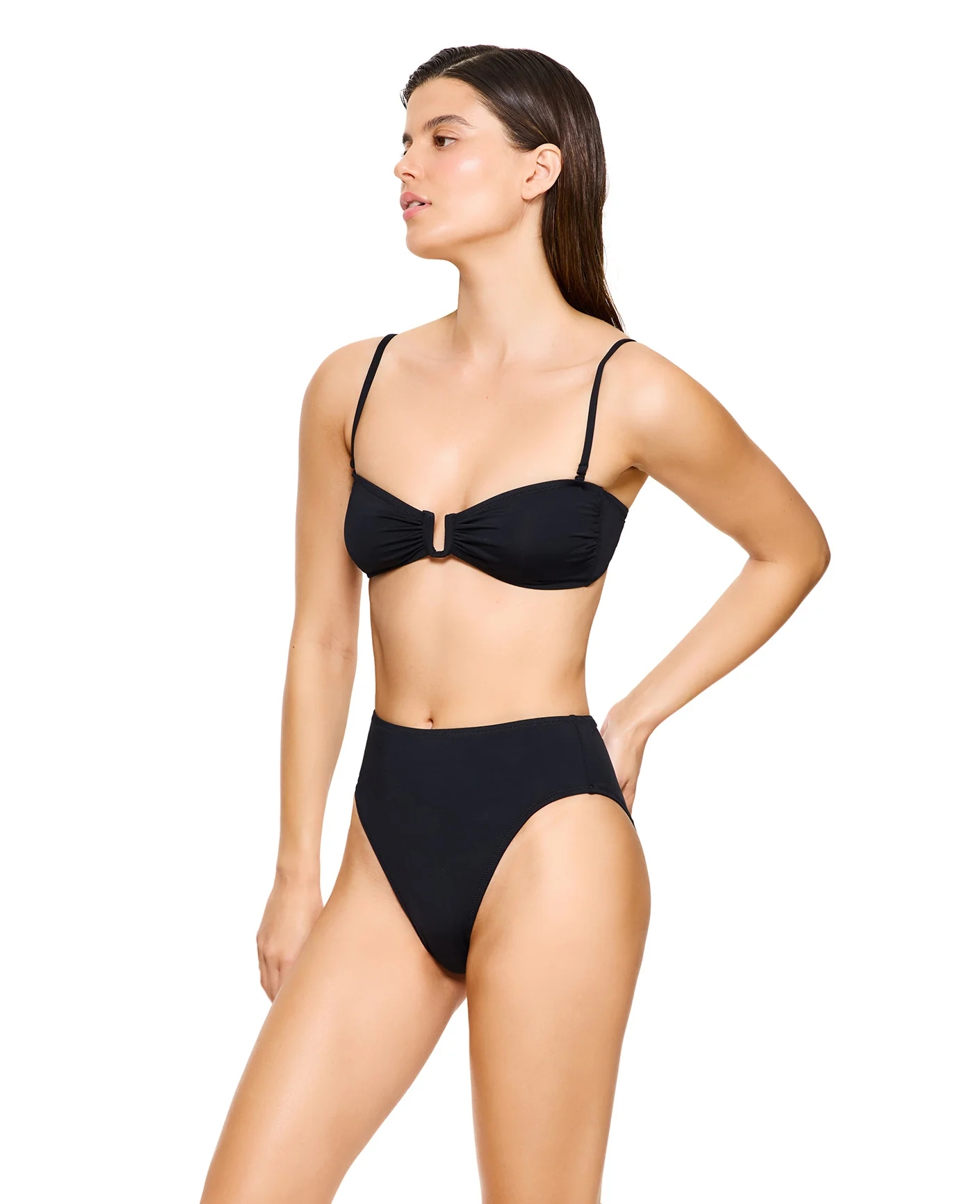 Midnight Bandeau Bikini Top-Black - Image 3