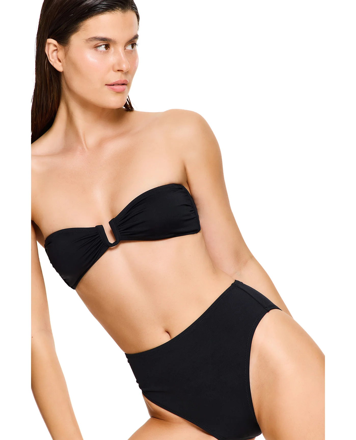 Midnight Bandeau Bikini Top-Black - Image 4