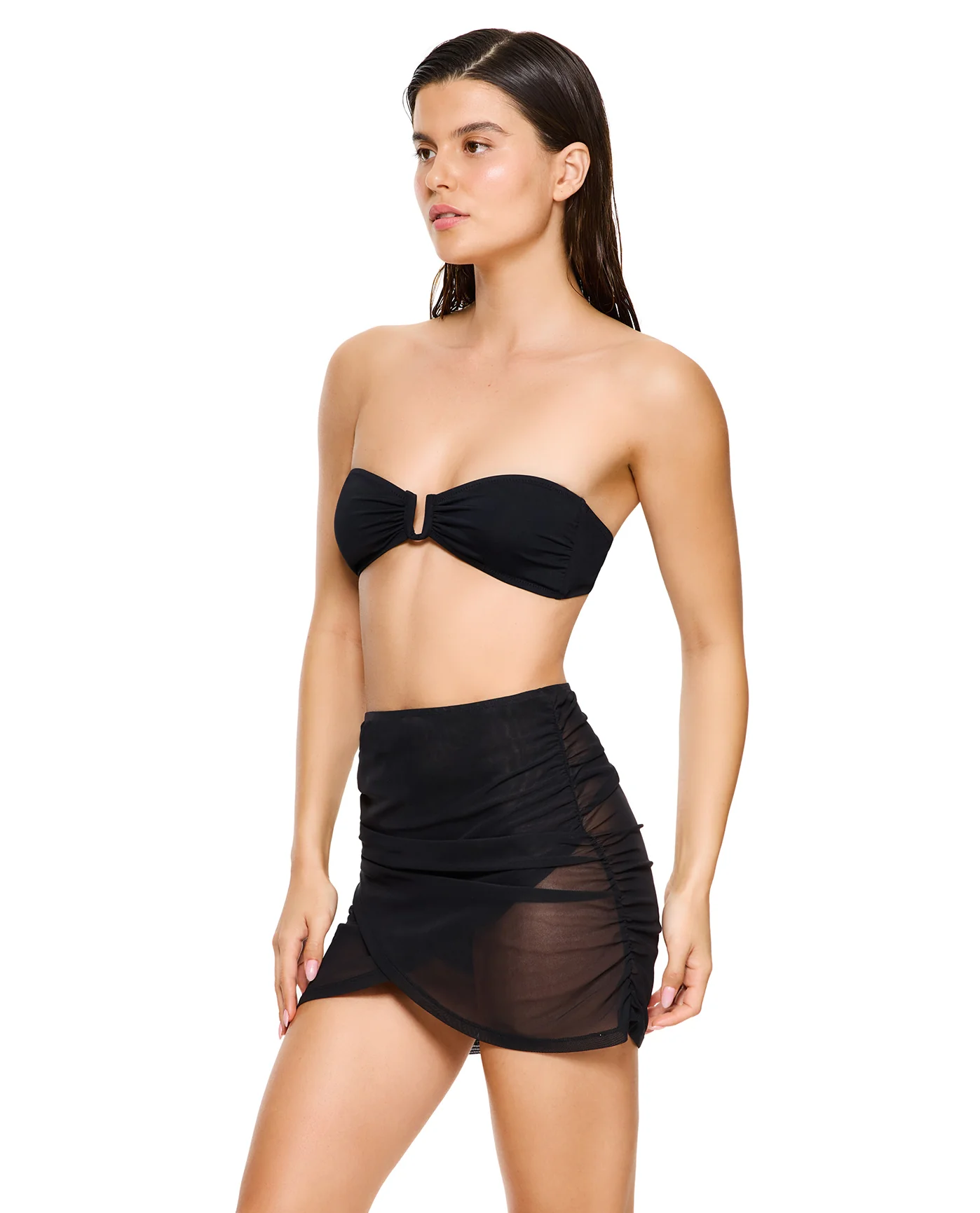 Midnight Mesh Skirt Cover-Up-Black - Image 3