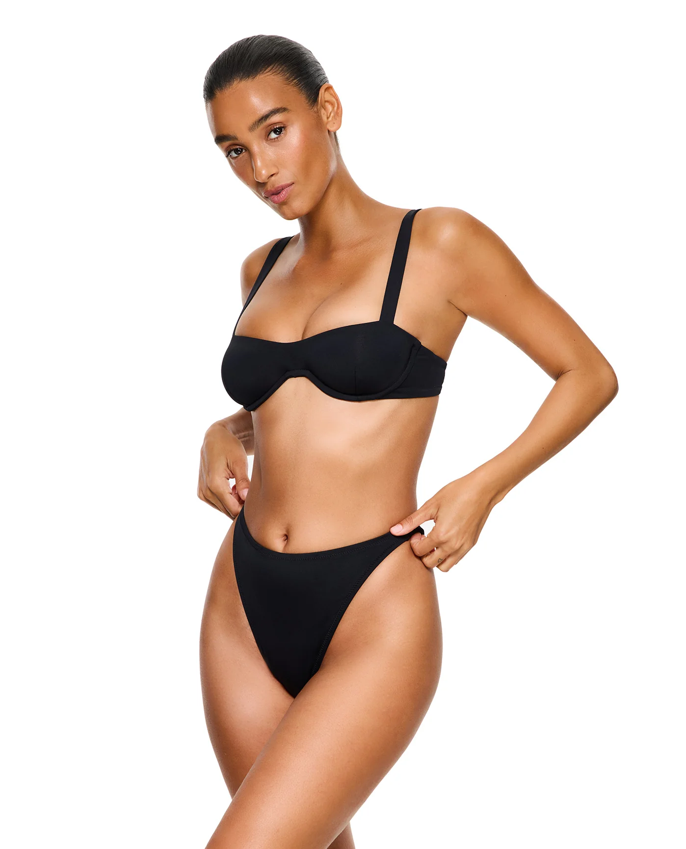 Midnight Scoop Neck Bikini Top-Black - Image 3